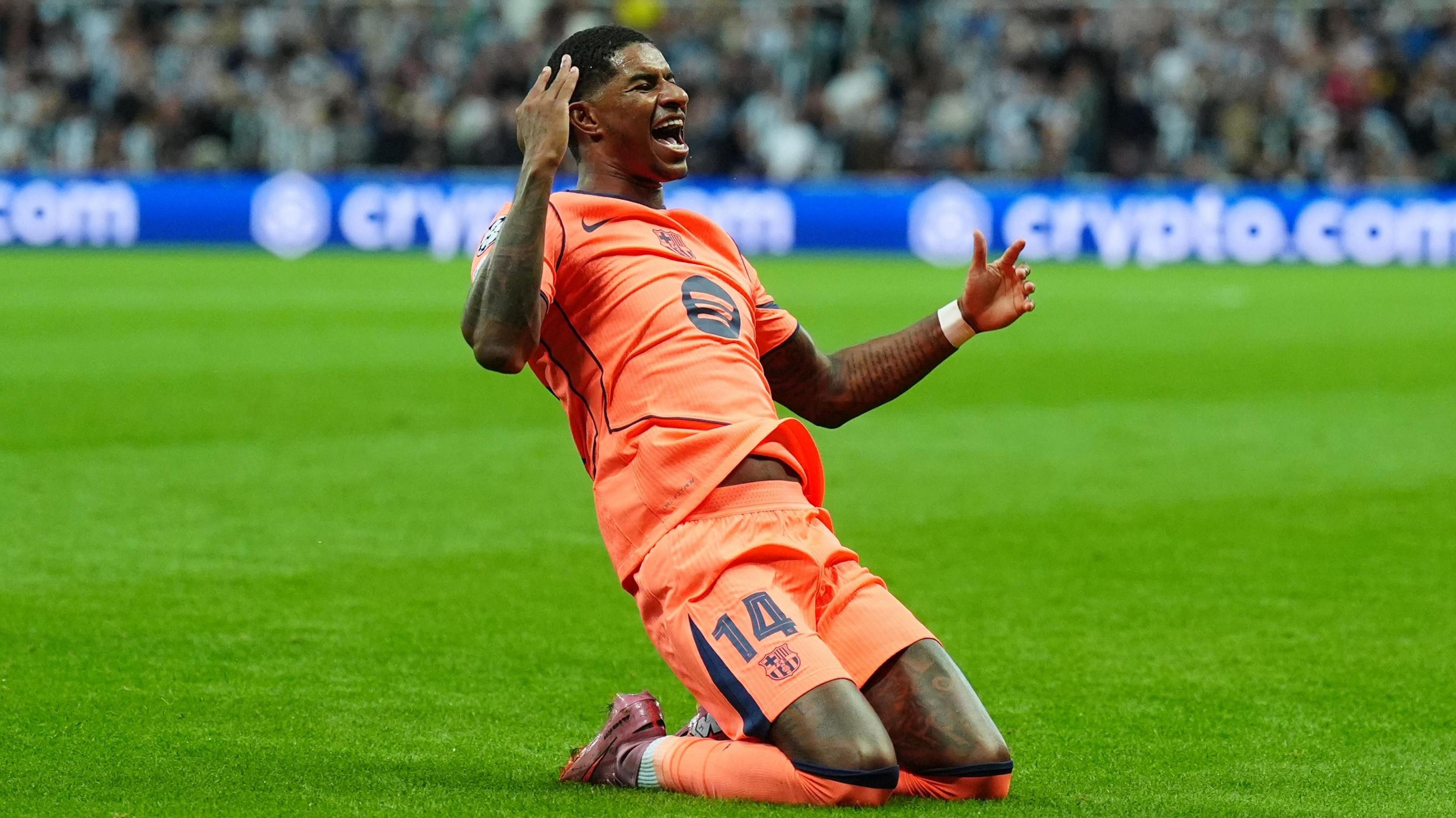 Marcus Rashford celebrates