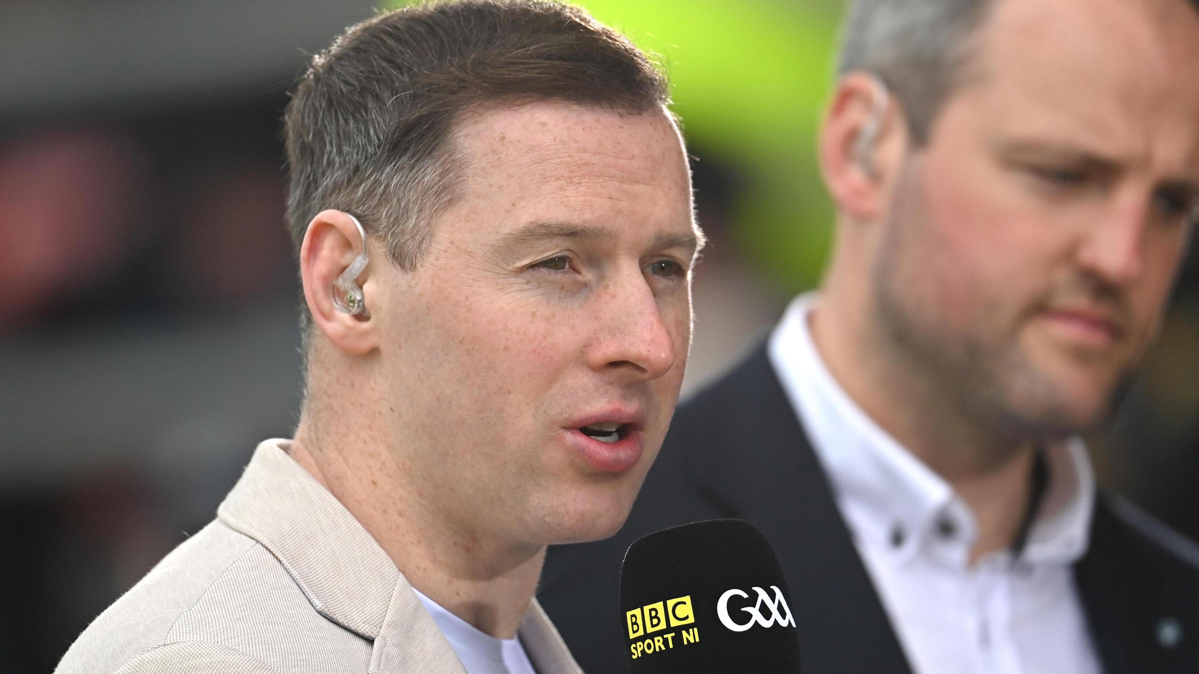 Philly McMahon on punditry duty for BBC Sport NI