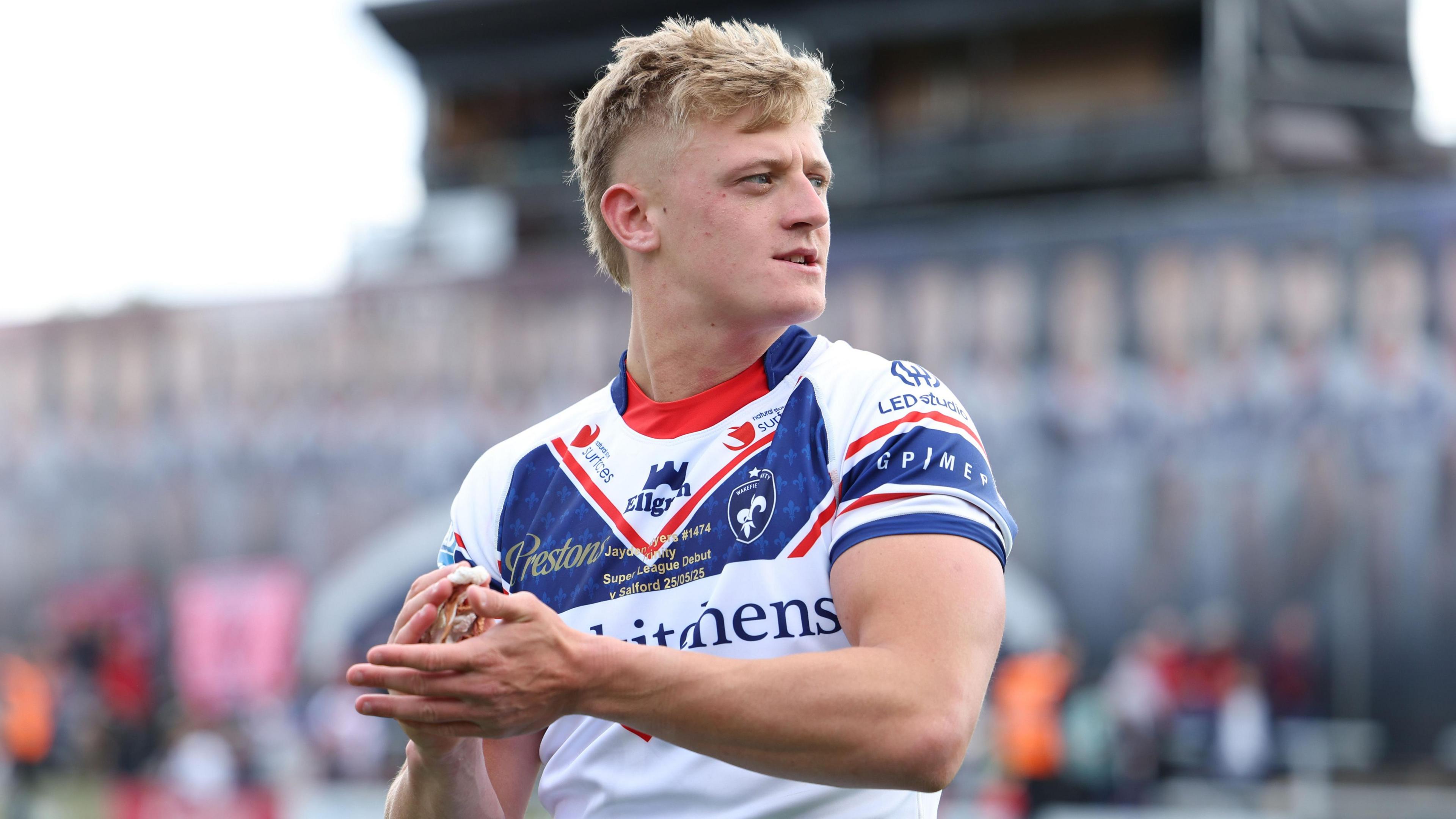 Jayden Myers playing for Super League rugby club Wakefield Trinity