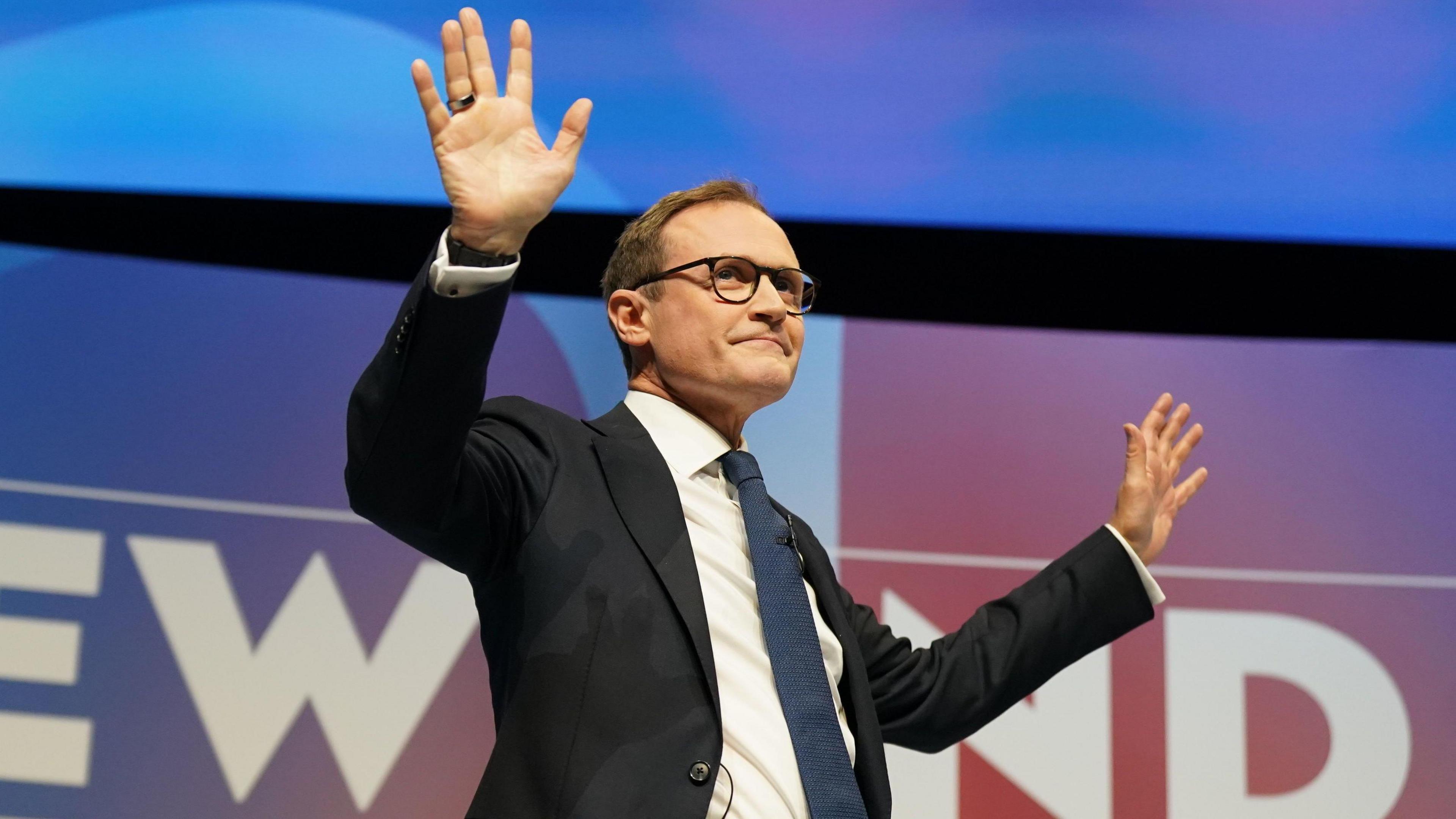 Tom Tugendhat after his speech to the Conservative Party conference 