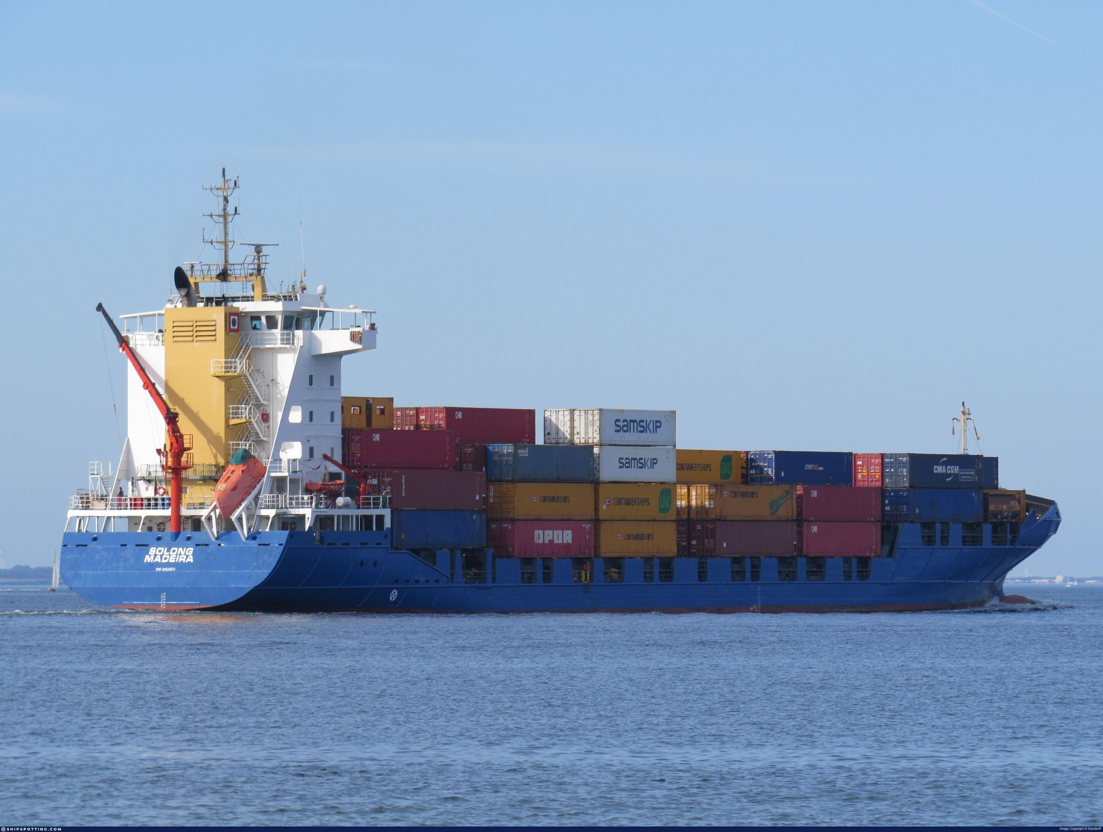 an image of the solong ship from a distance on the sea