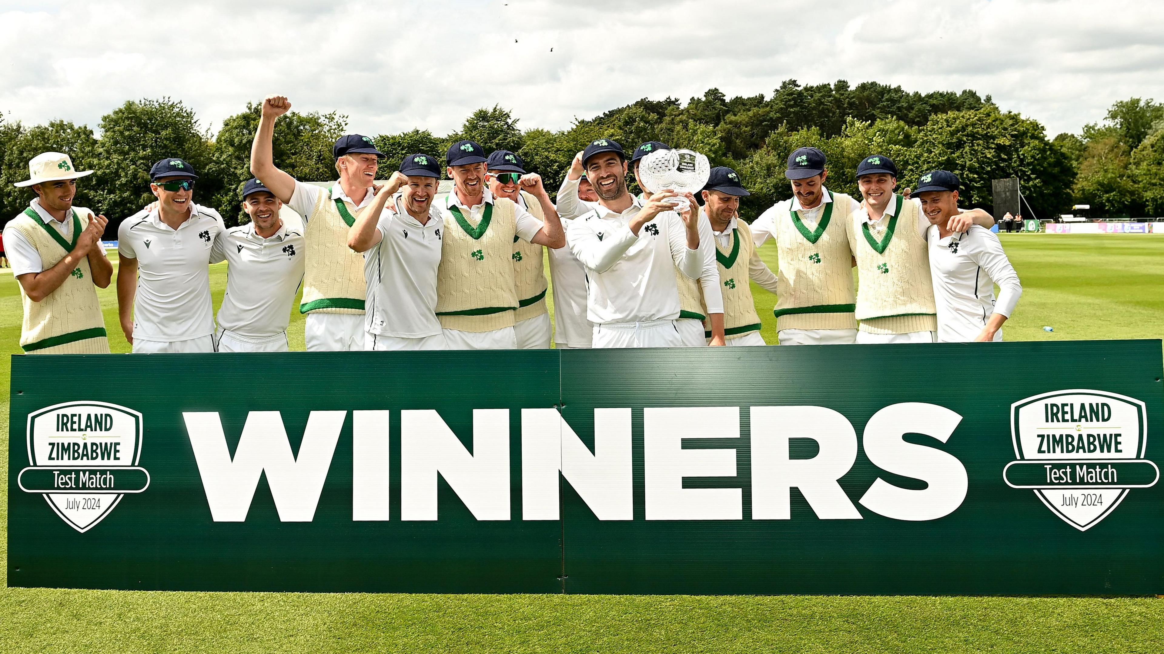 Ireland with the Test trophy