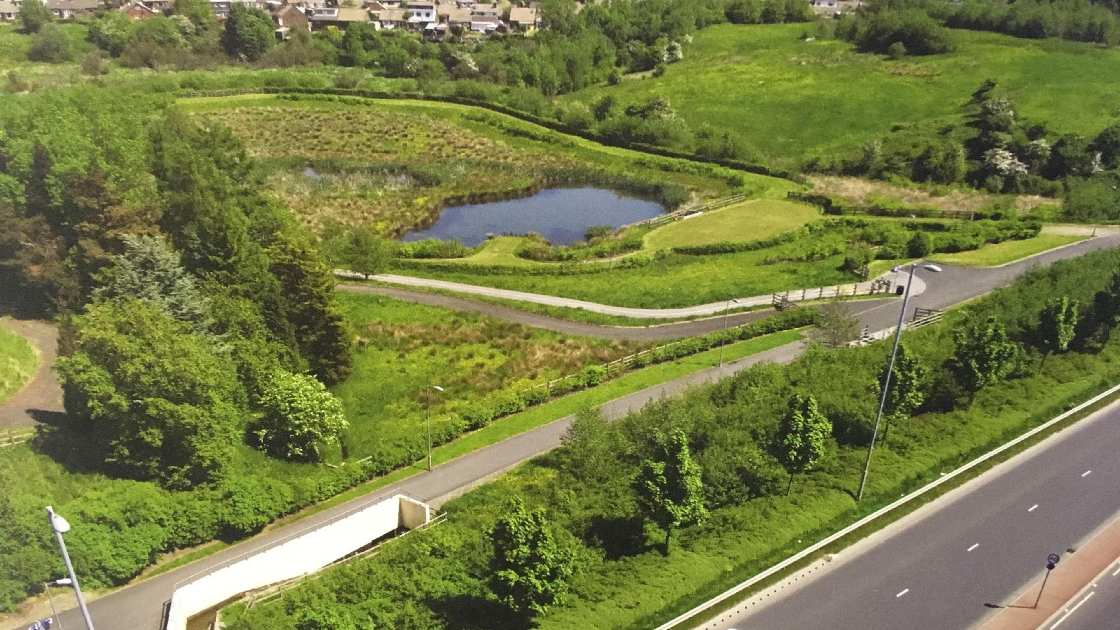 Artist impression of the new A50 Junction between Sinfin and Chellaston in Derbyshire