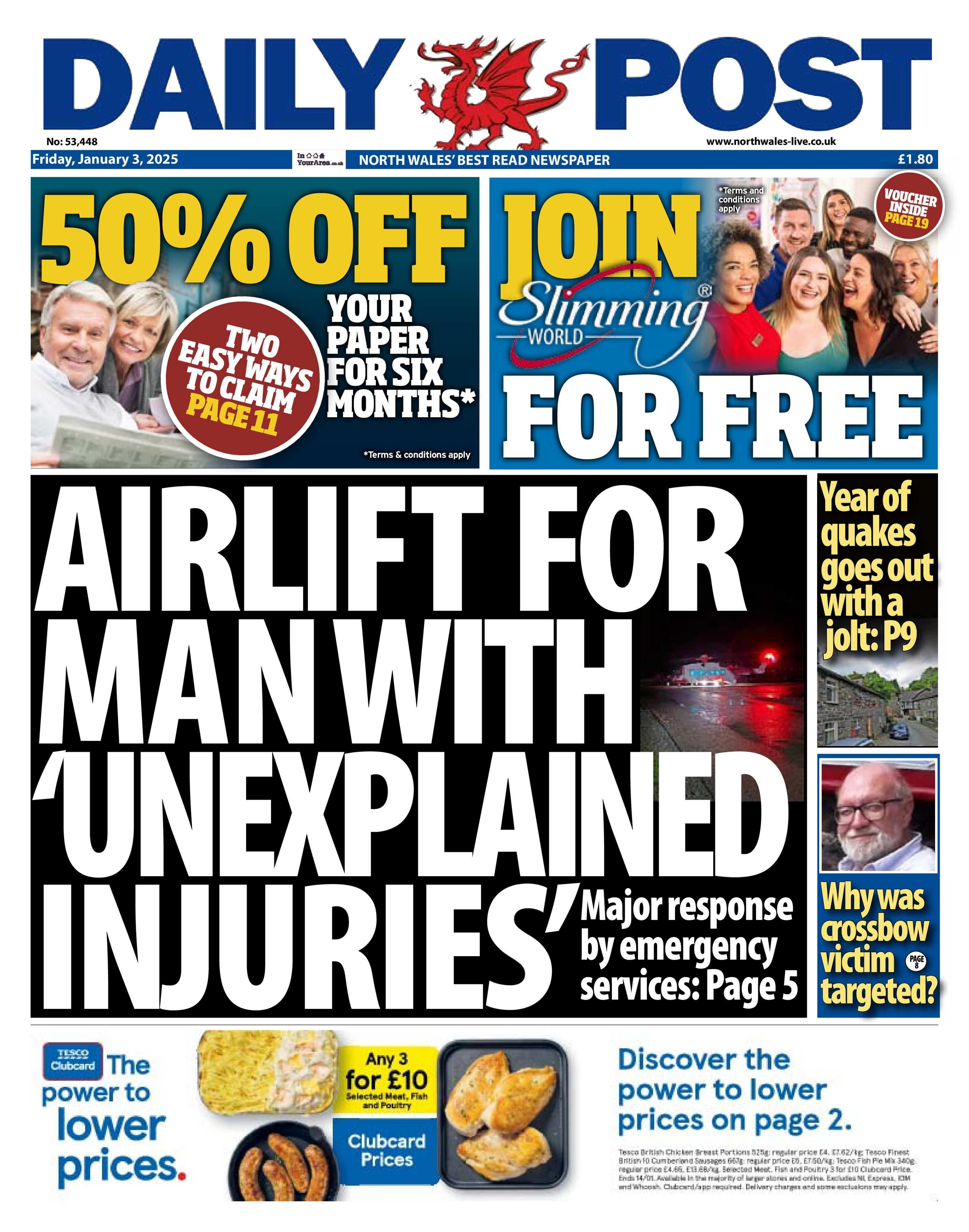 The front page of the Daily Post