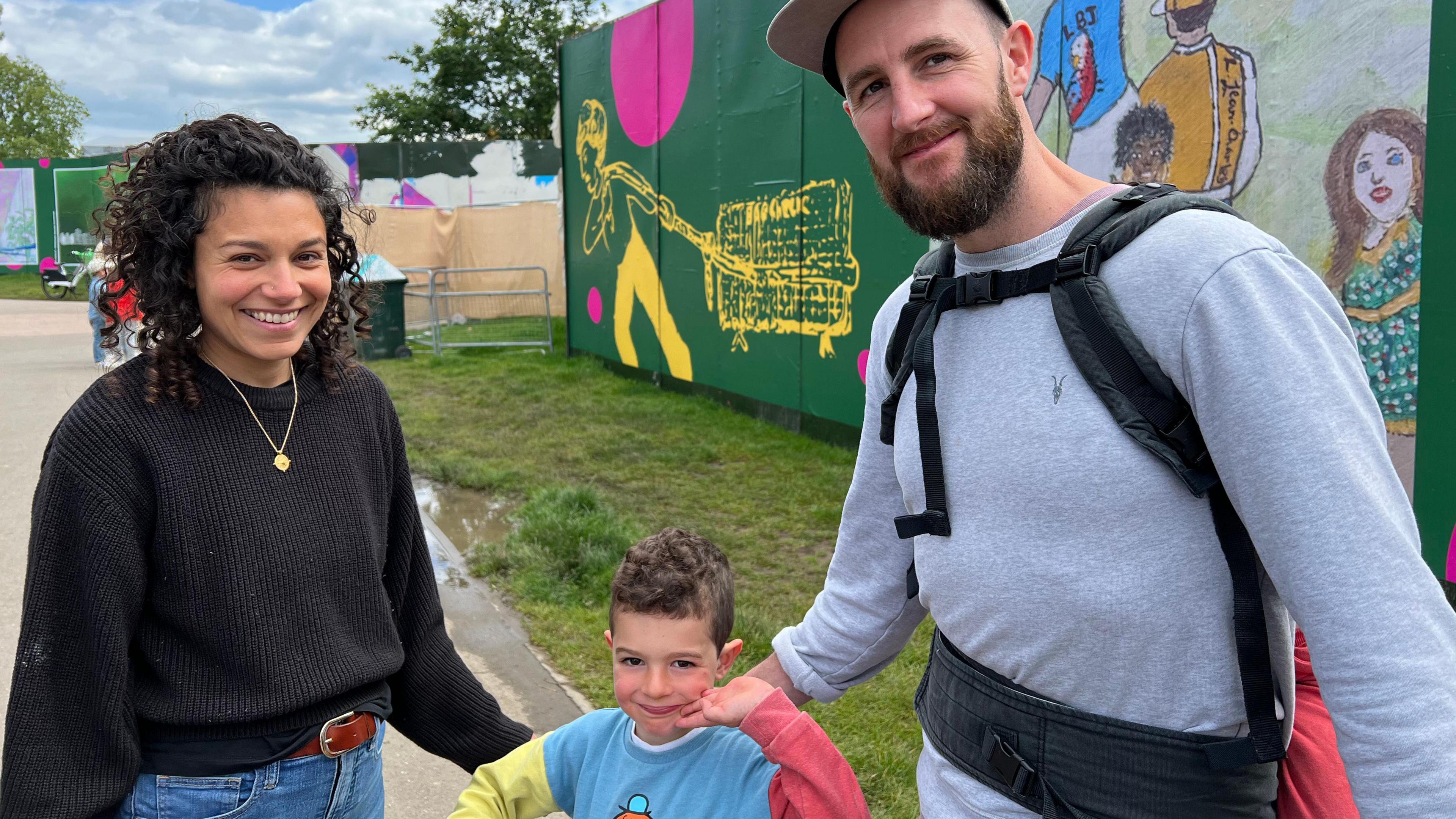 Francesca Ratnatunga and Luke Heslop with their son