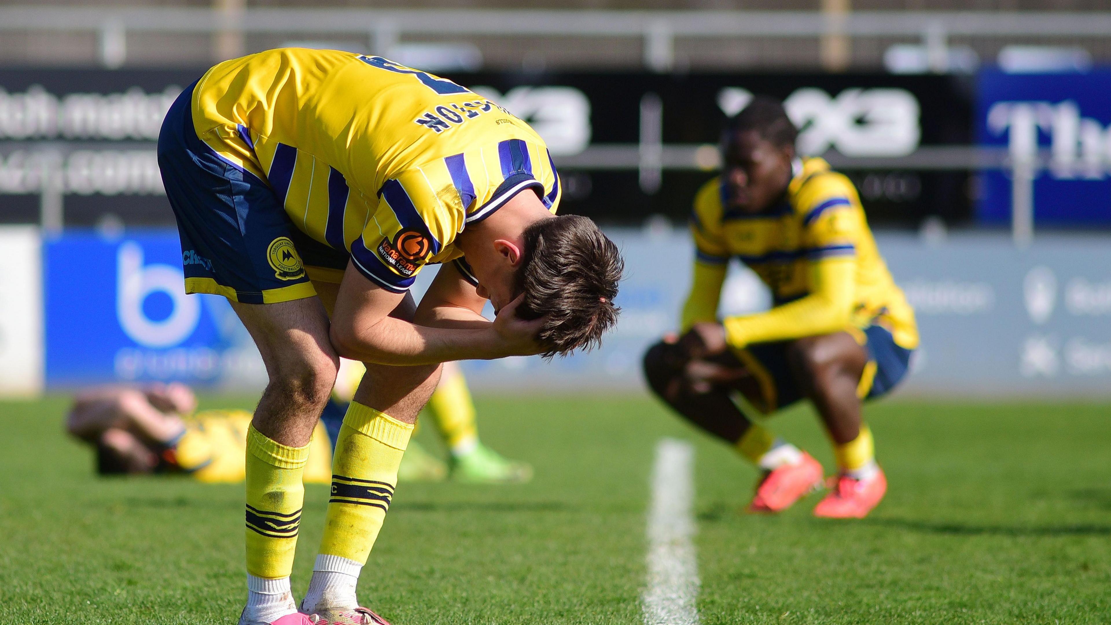 Torquay United player is upset