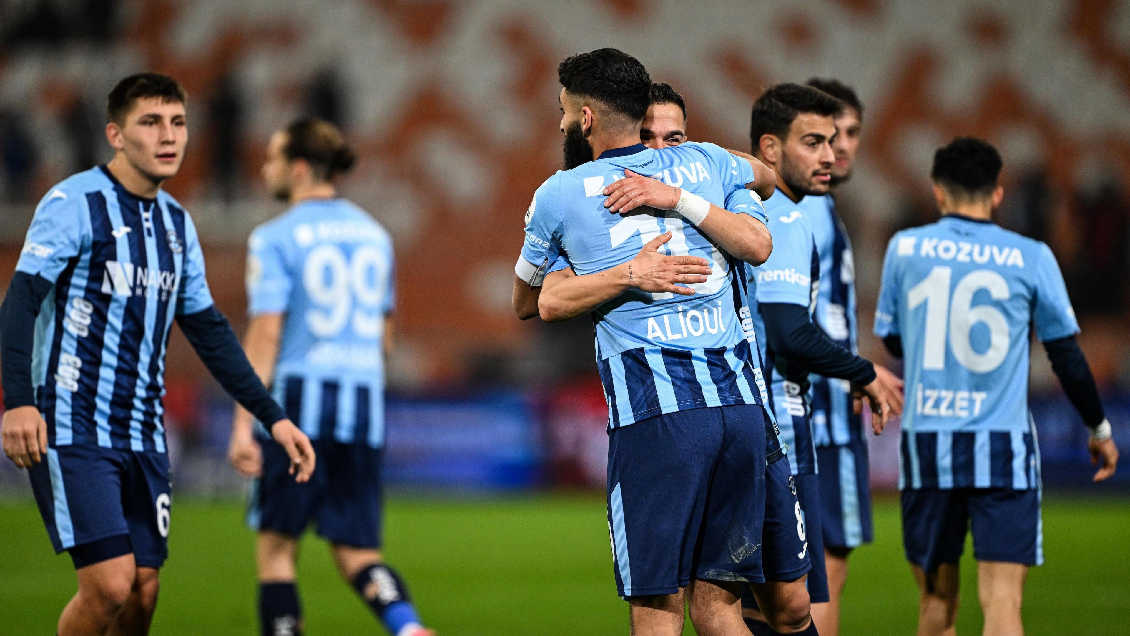 Adana Demirspor celebrate scoring against Onvo Antalyaspor