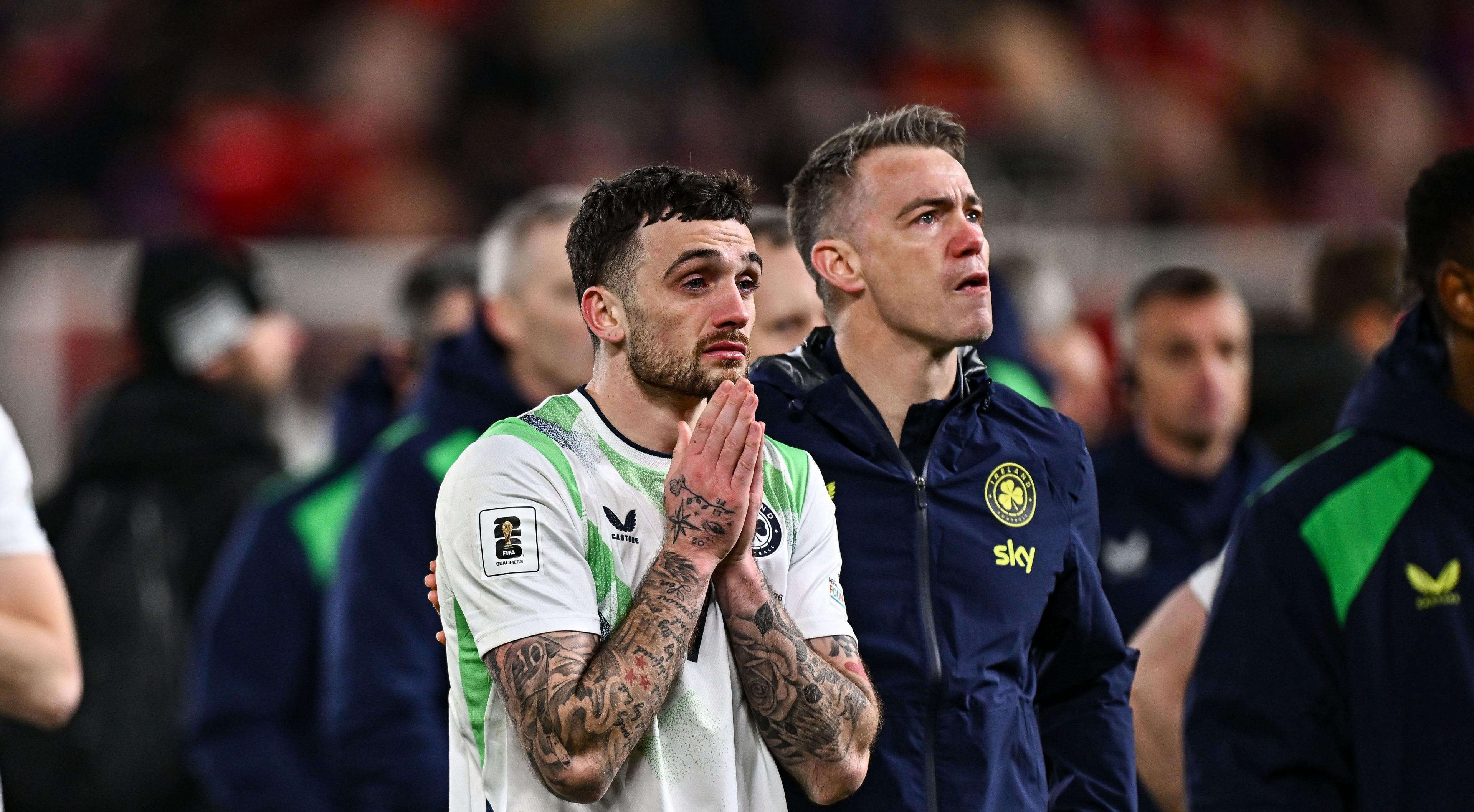 Troy Parrott looking dejected