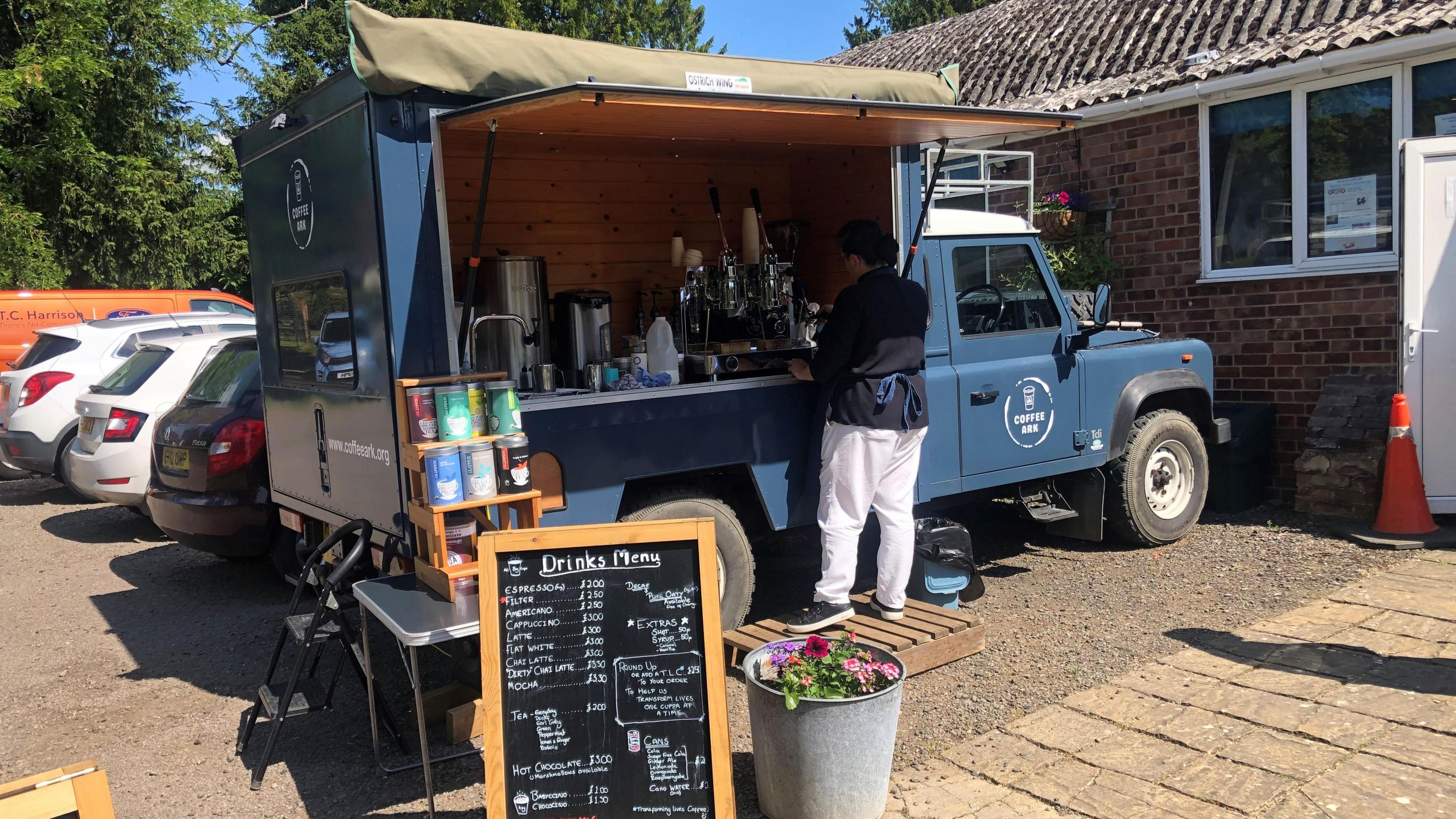 The Coffee Ark outside Glatton Village Hall