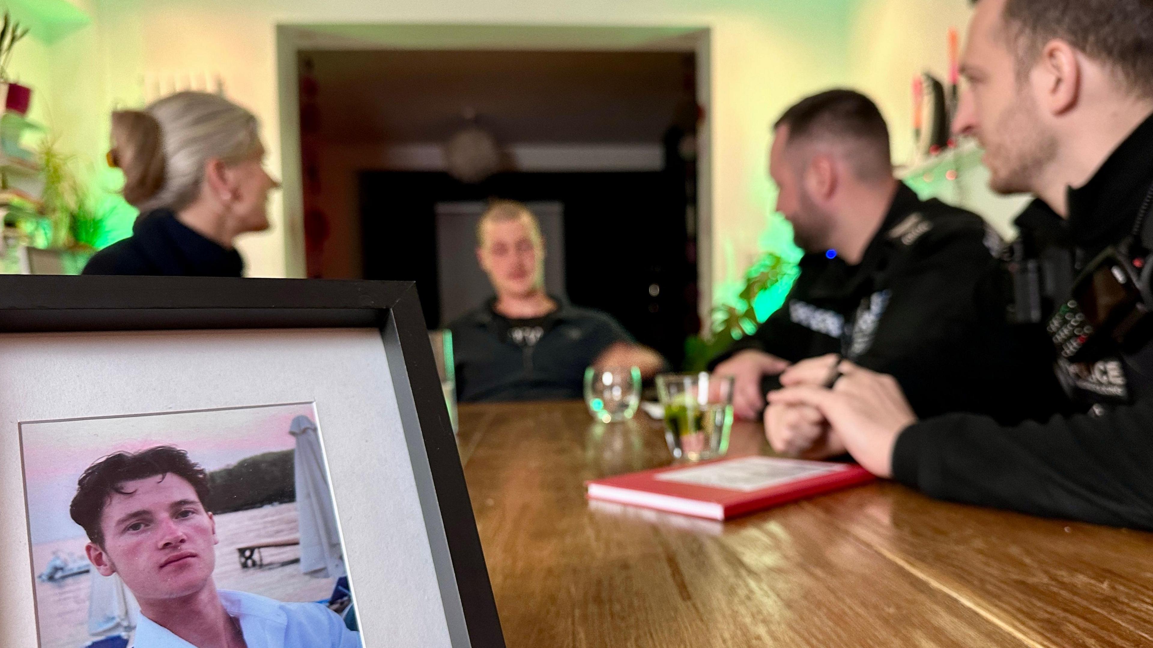 Justine and Jamie meet with police officers after Sammy's inquest
