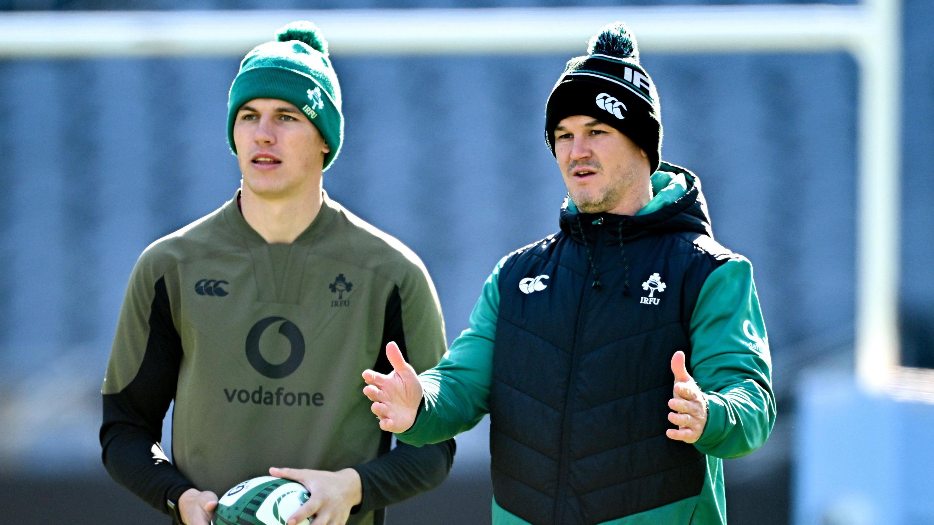 Sam Prendergast and Johnny Sexton