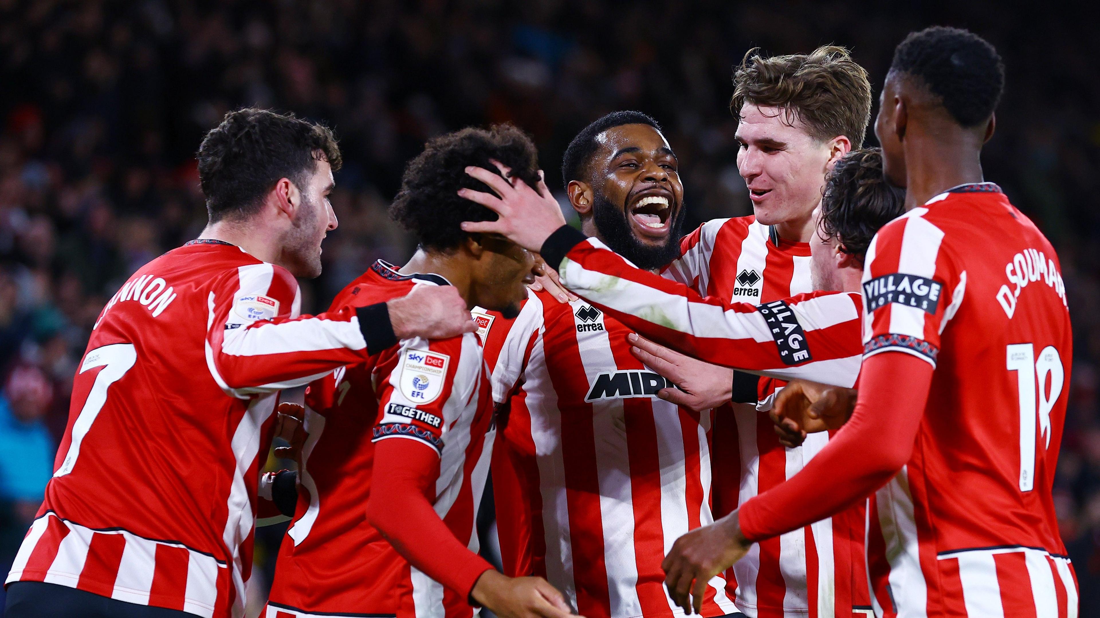 Sheffield United celebrate a goal against Leicester