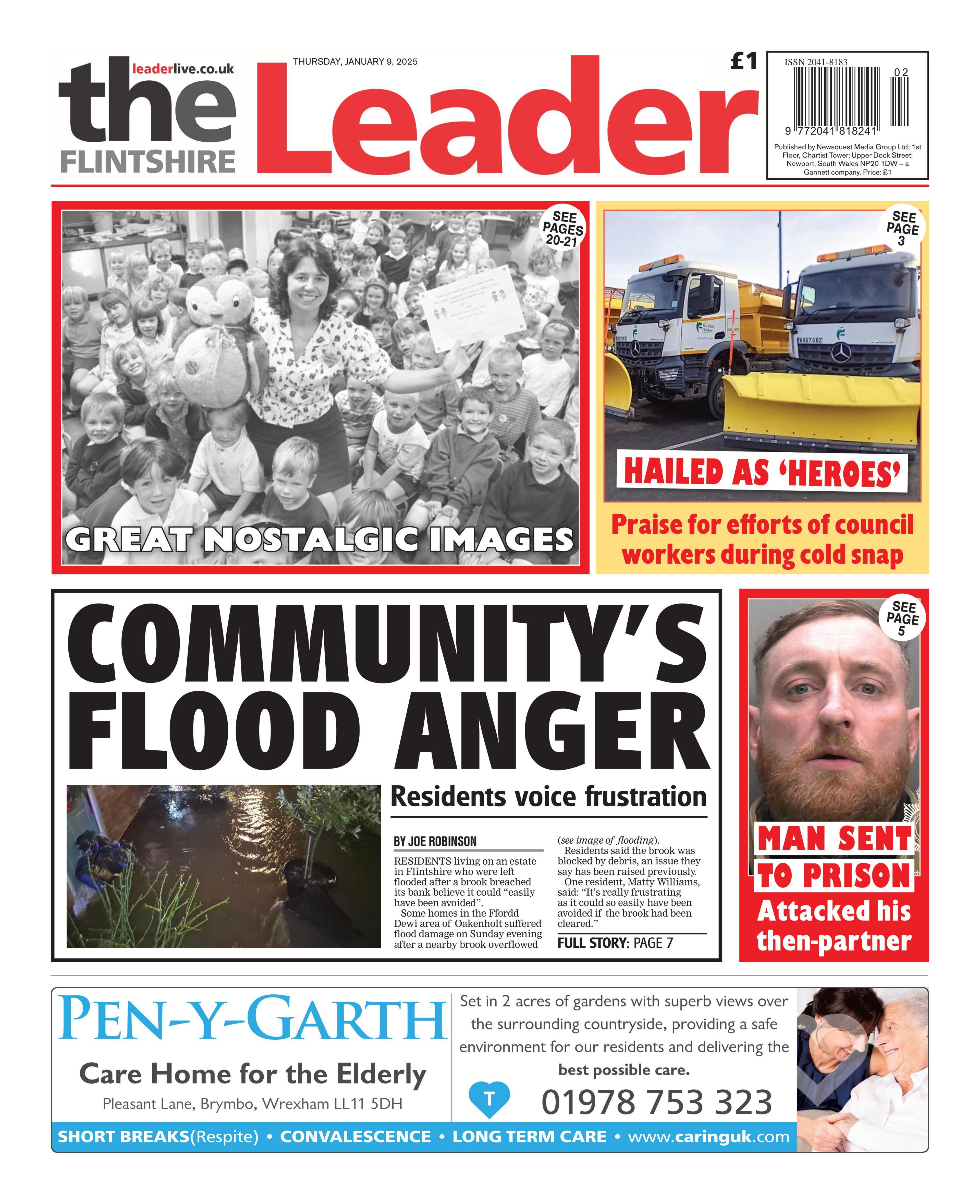 The front page of the Flintshire Leader 