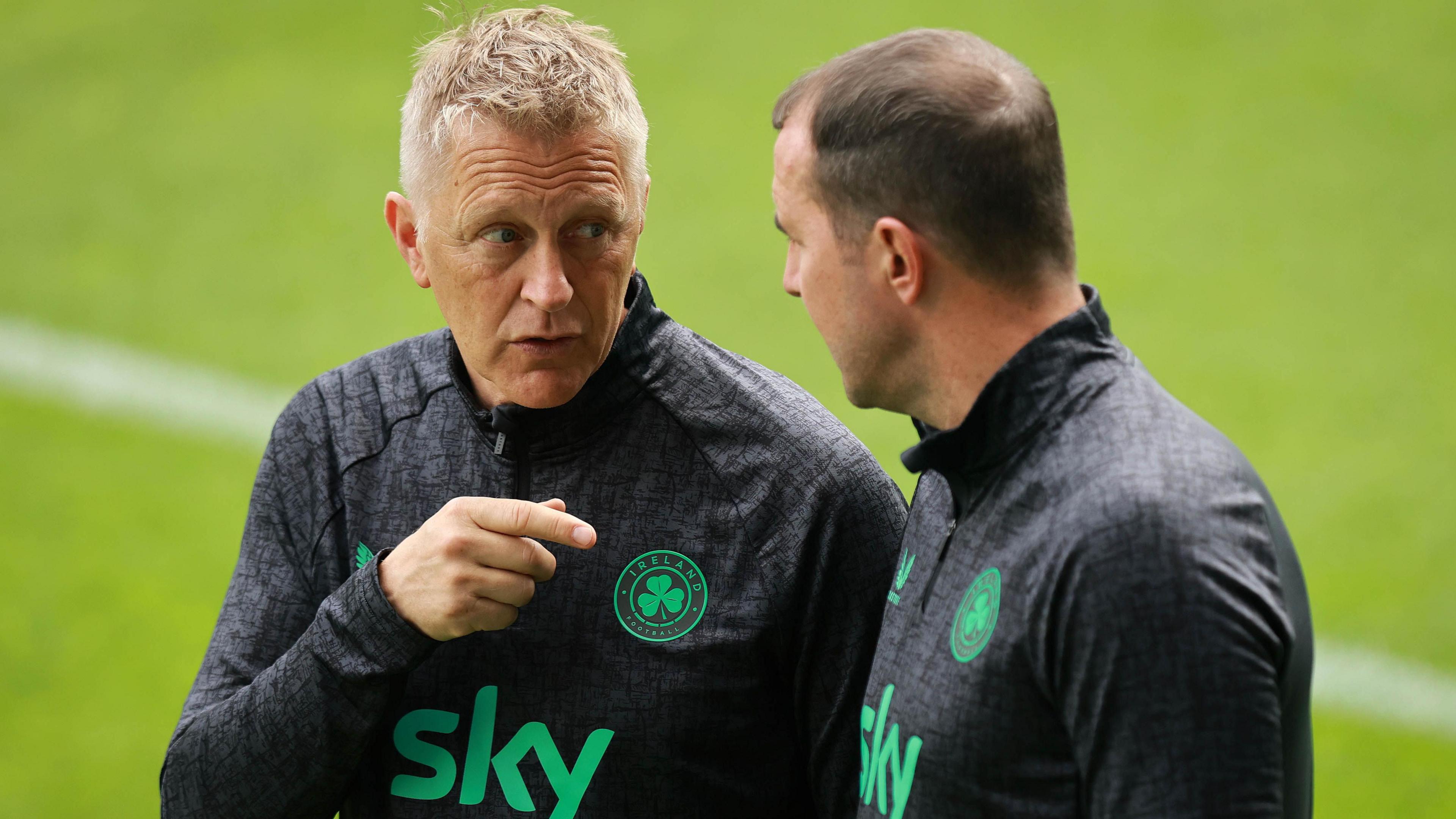 Republic of Ireland head coach Heimir Hallgrimsson with assistant John O'Shea