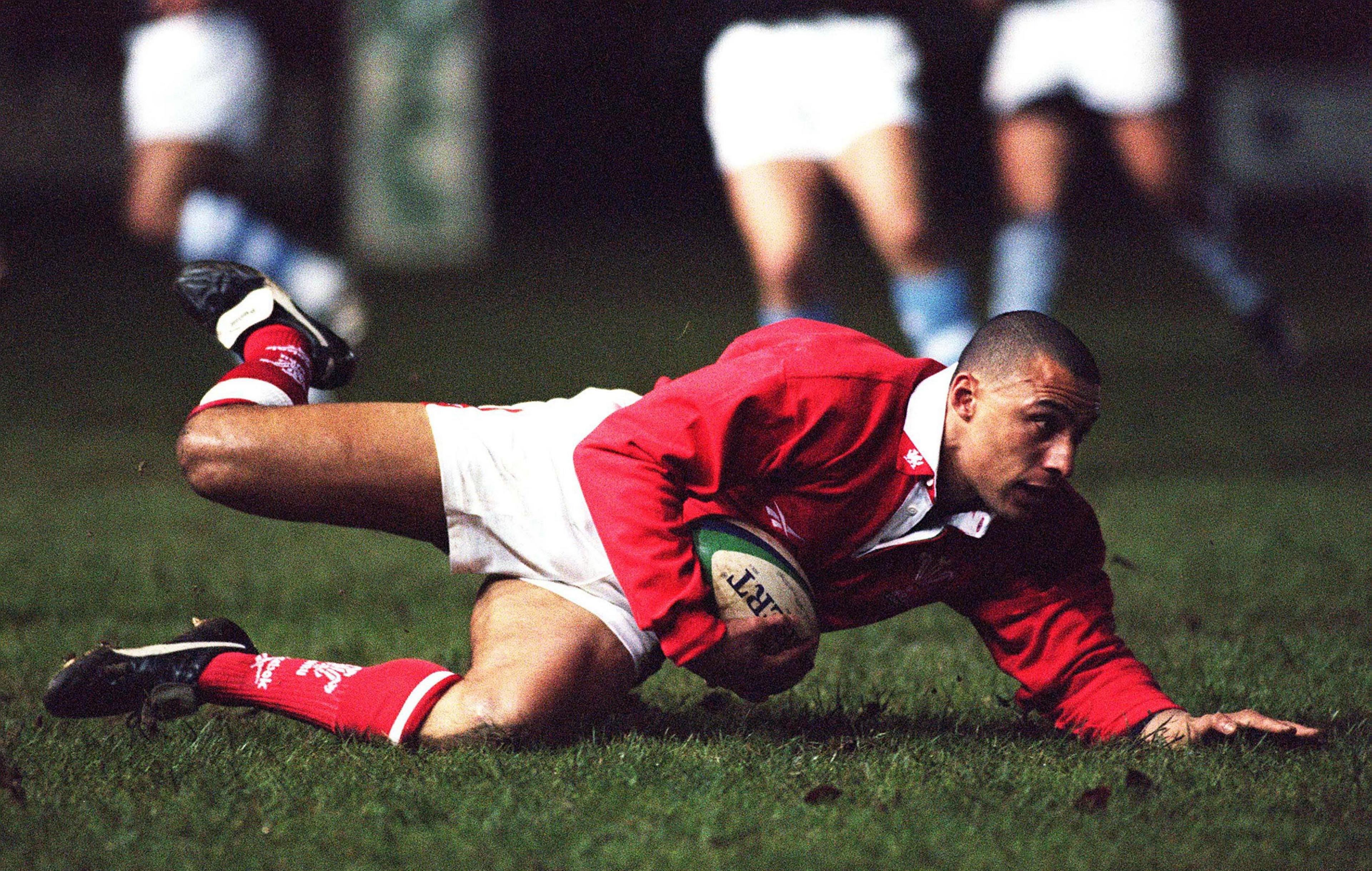 Anthony Sullivan dives to score for Wales A versus Argentina