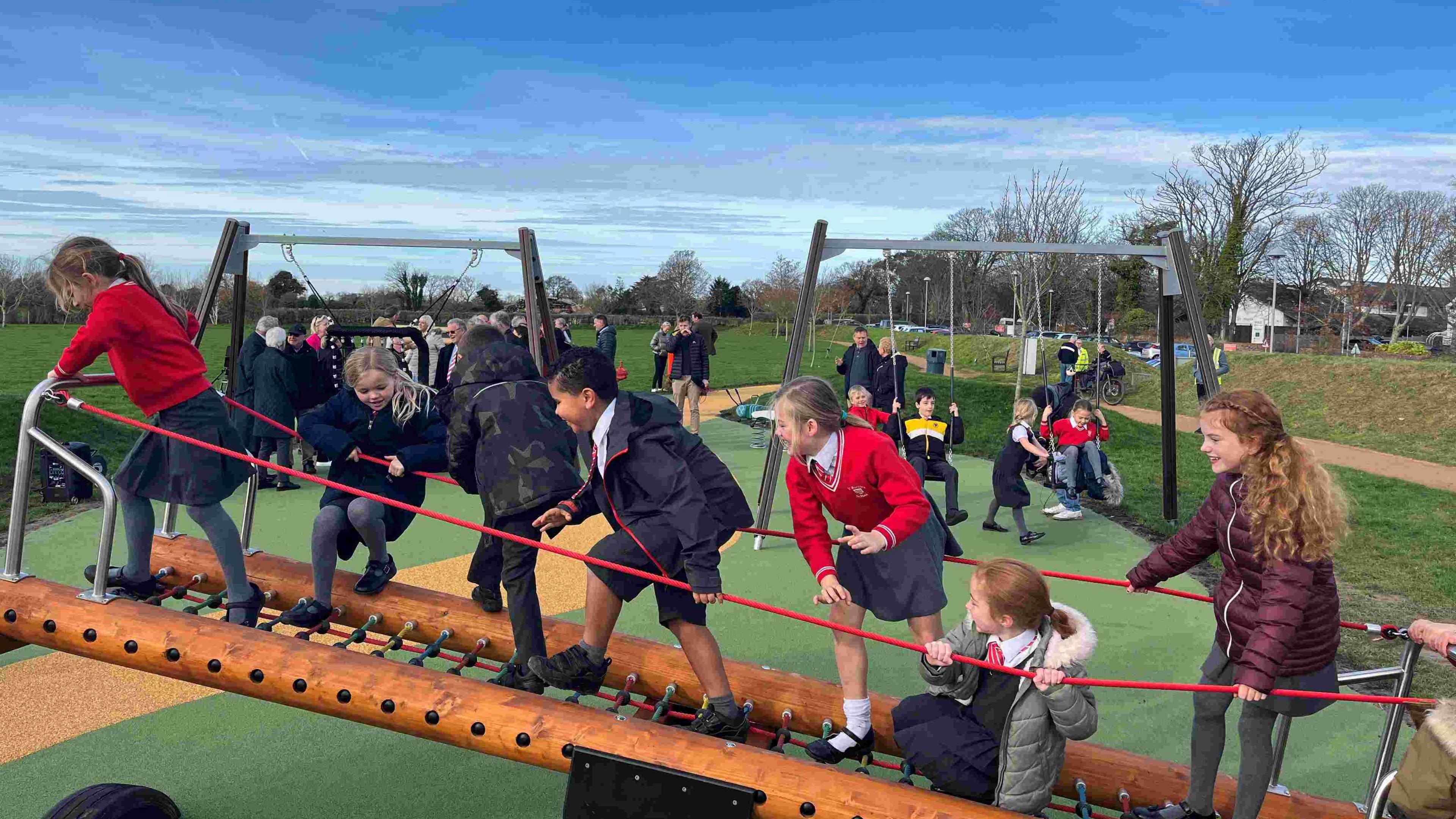 Children on climbing frame