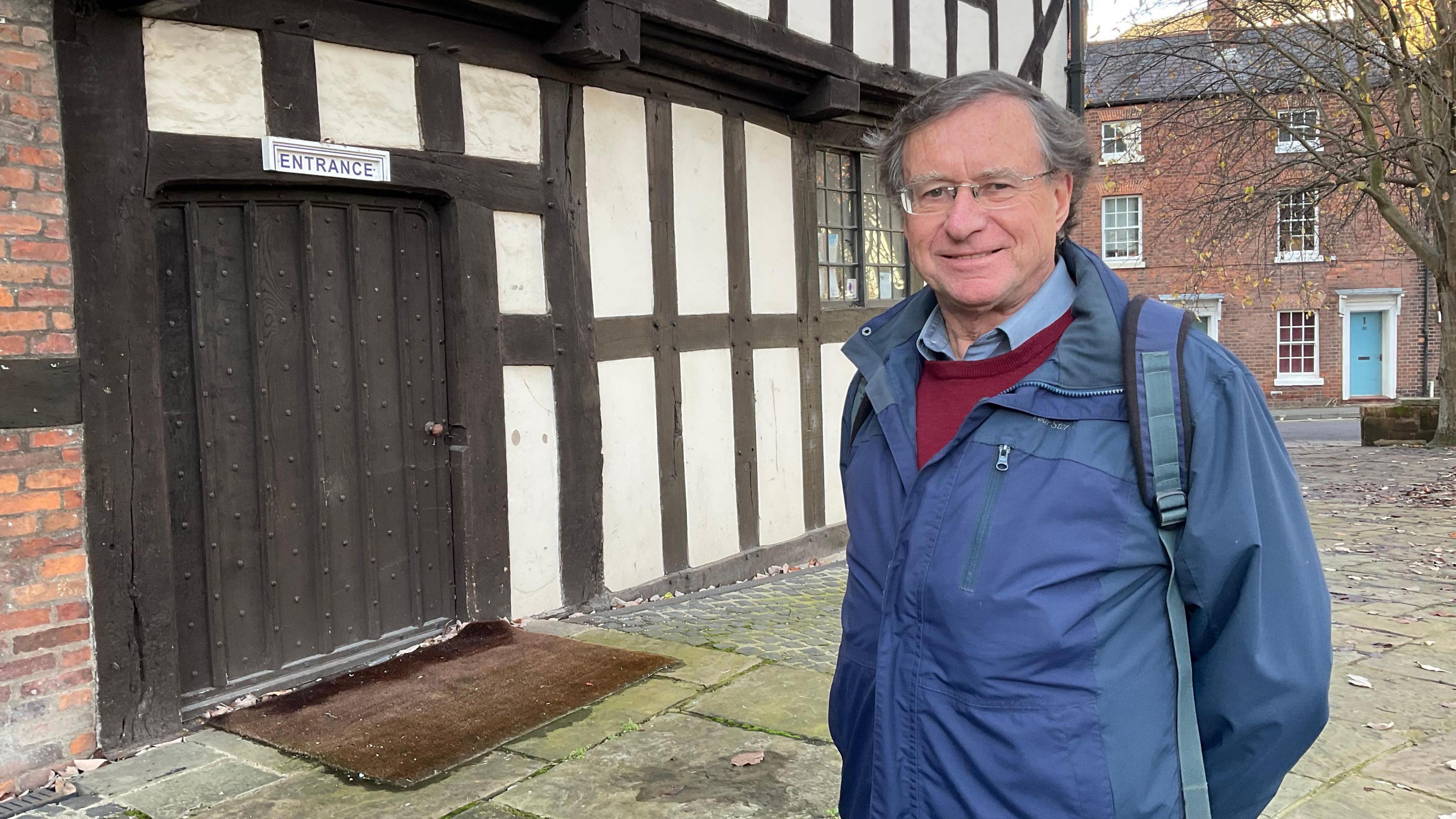 Peter James outside Rowley's House