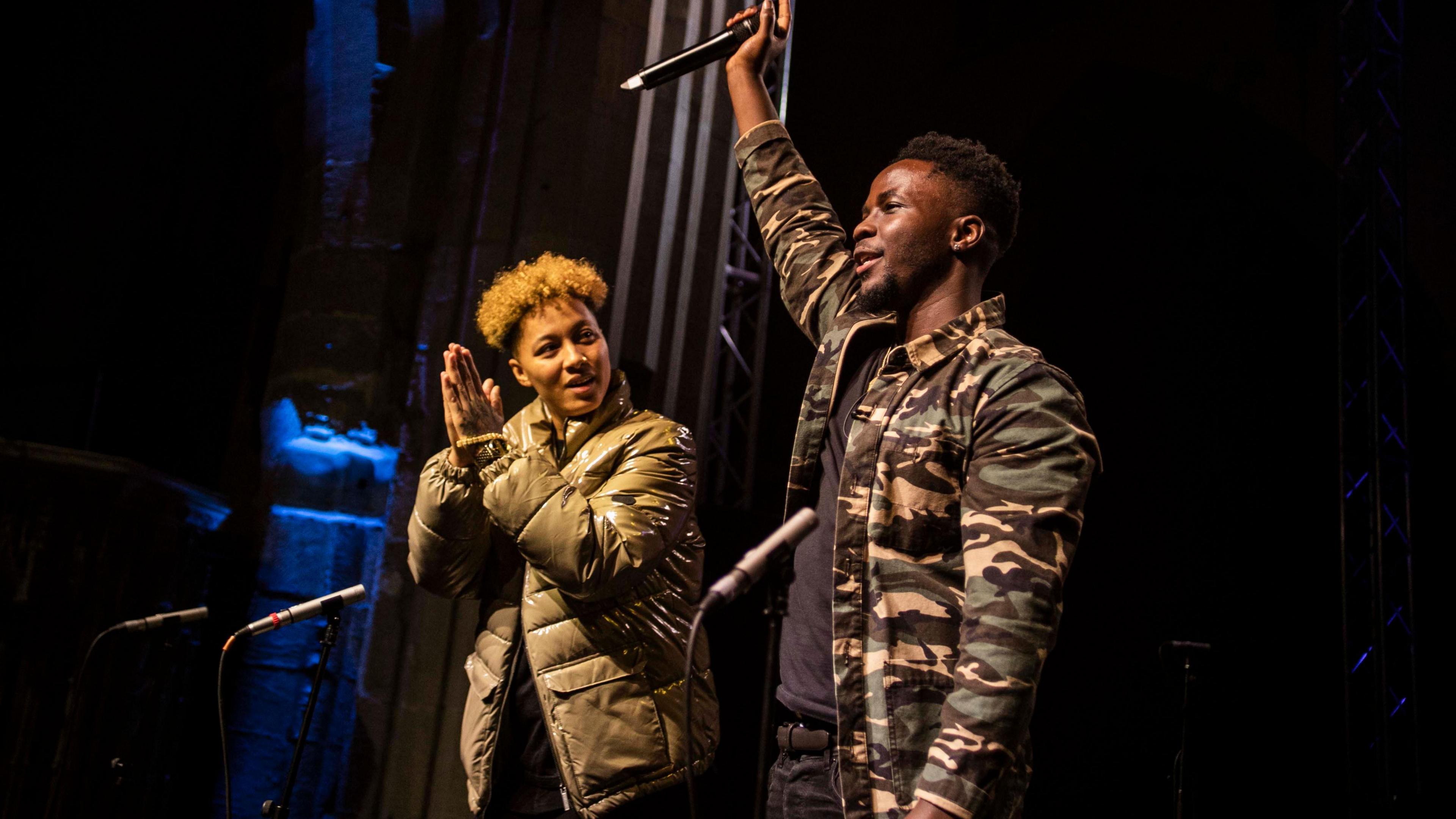 Kay Greyson and Kema Kay performing at Songs of Freedom at Newcastle Cathedral in 2022