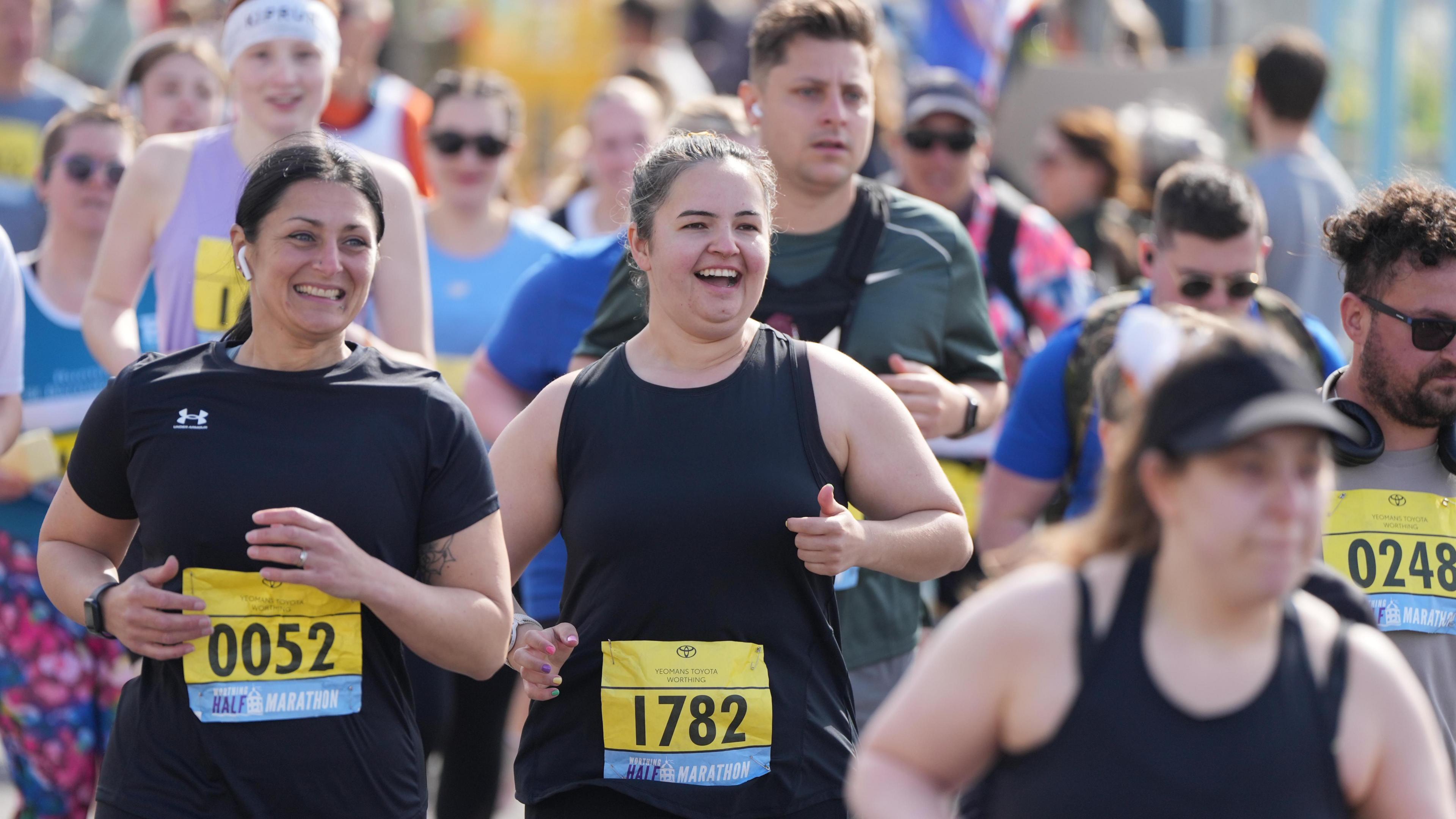 Runners in action at the 2025 Worthing Half Marathon.