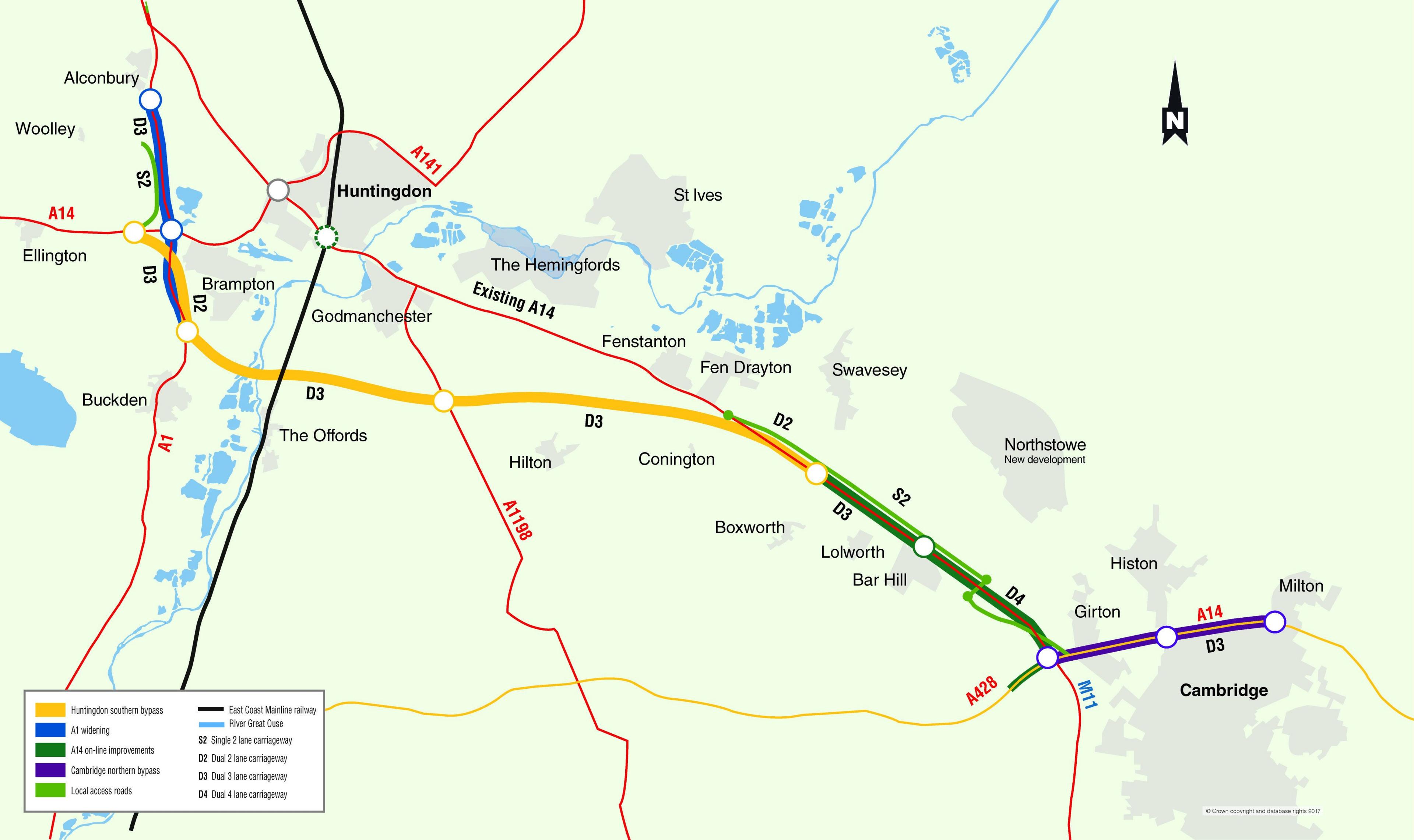 Cambridgeshire drivers face delays as 'old A14' work starts - BBC News