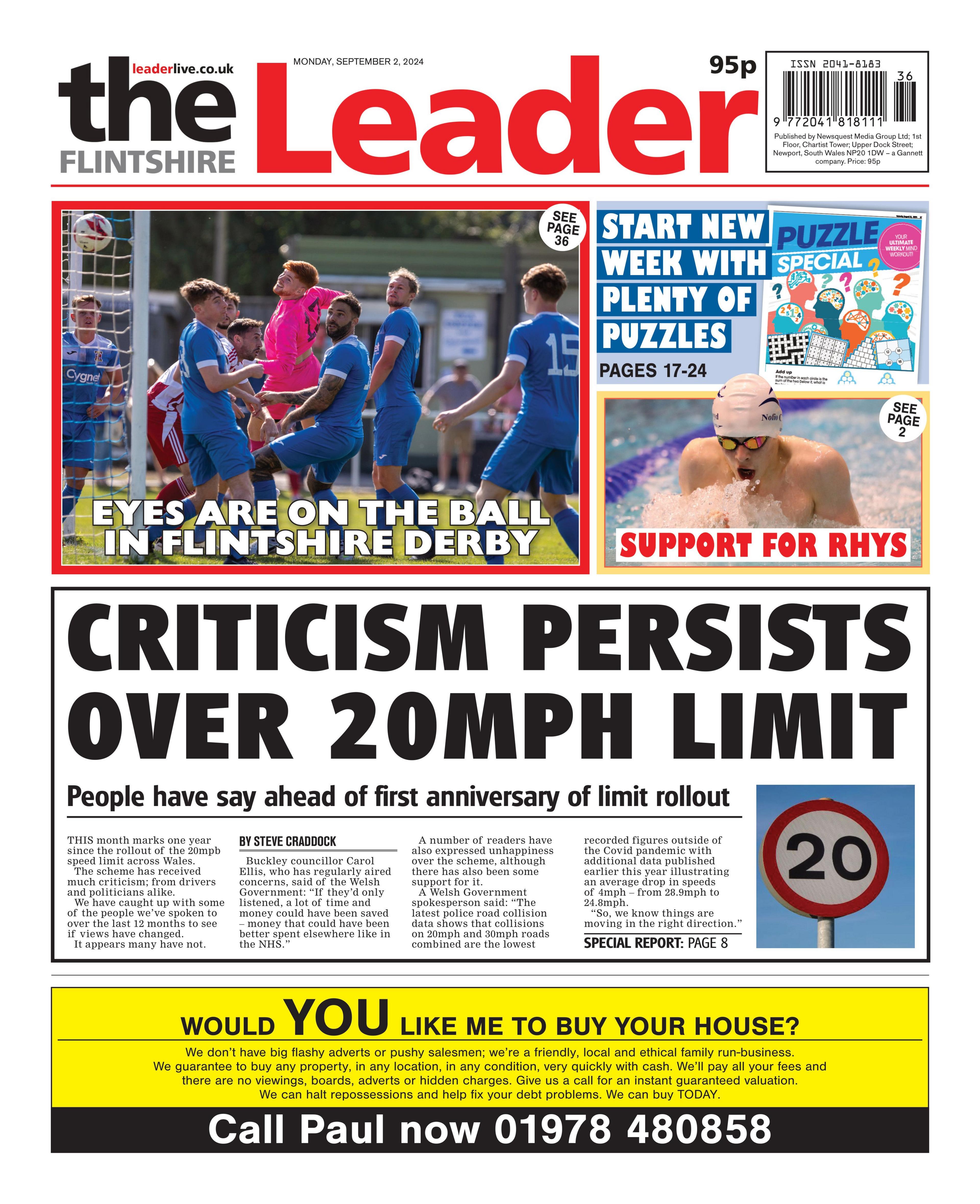 Flintshire Leader front page