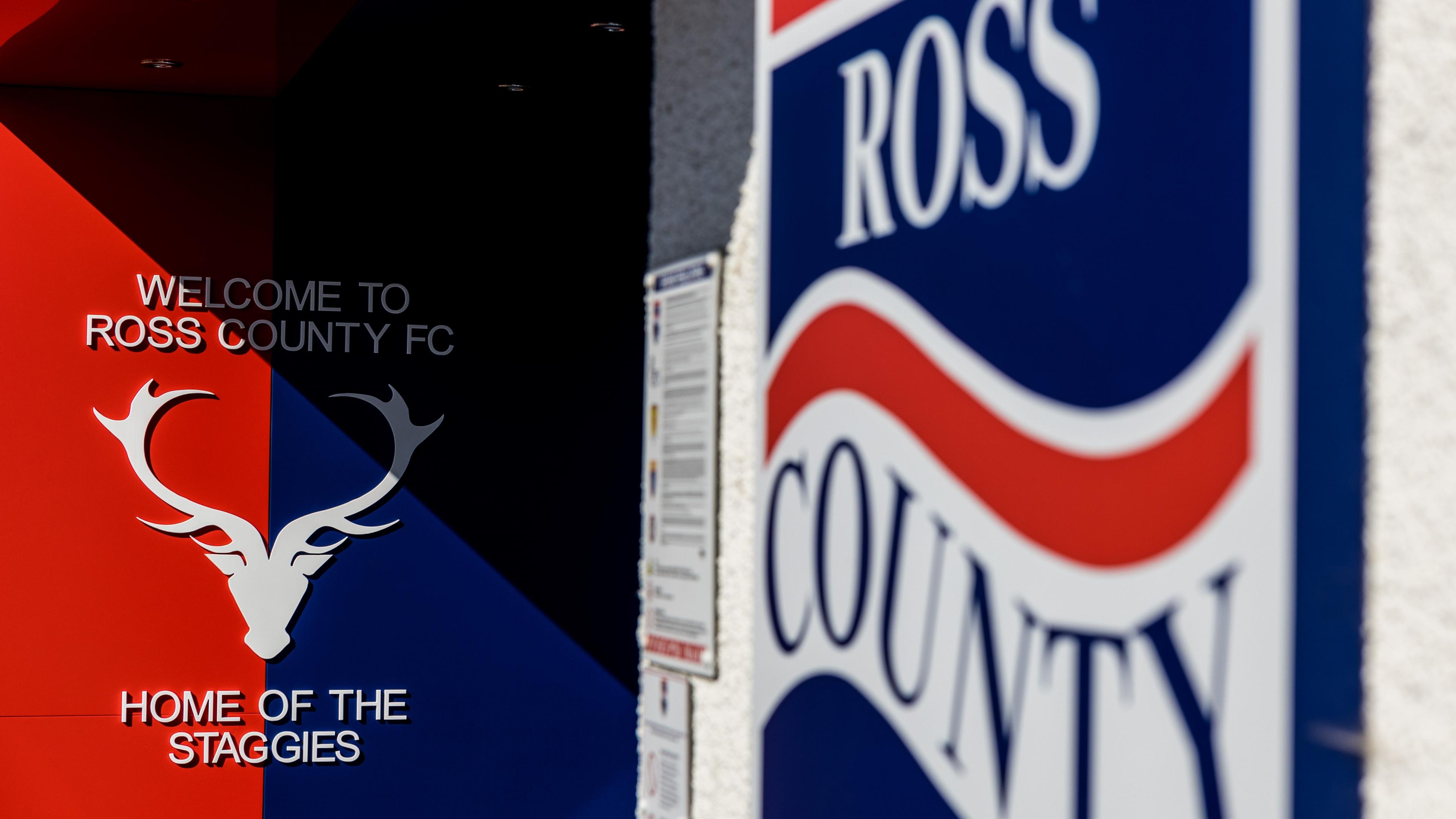 Ross County welcome sign on stadium