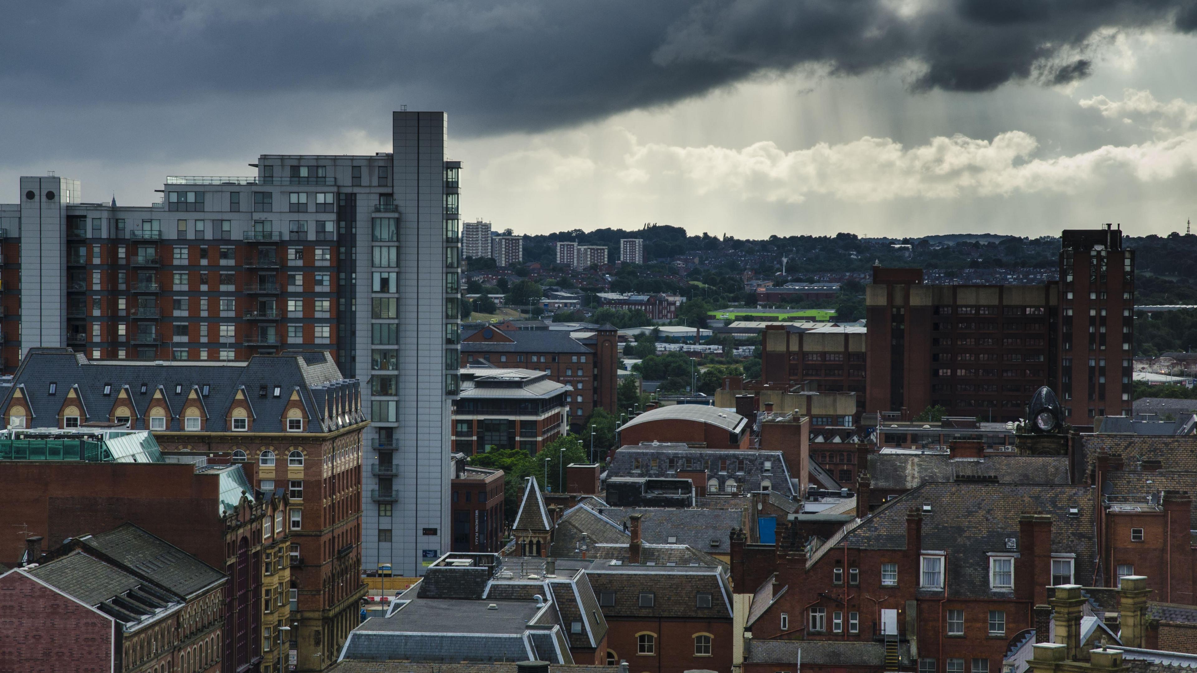 An aerial shot of Leeds