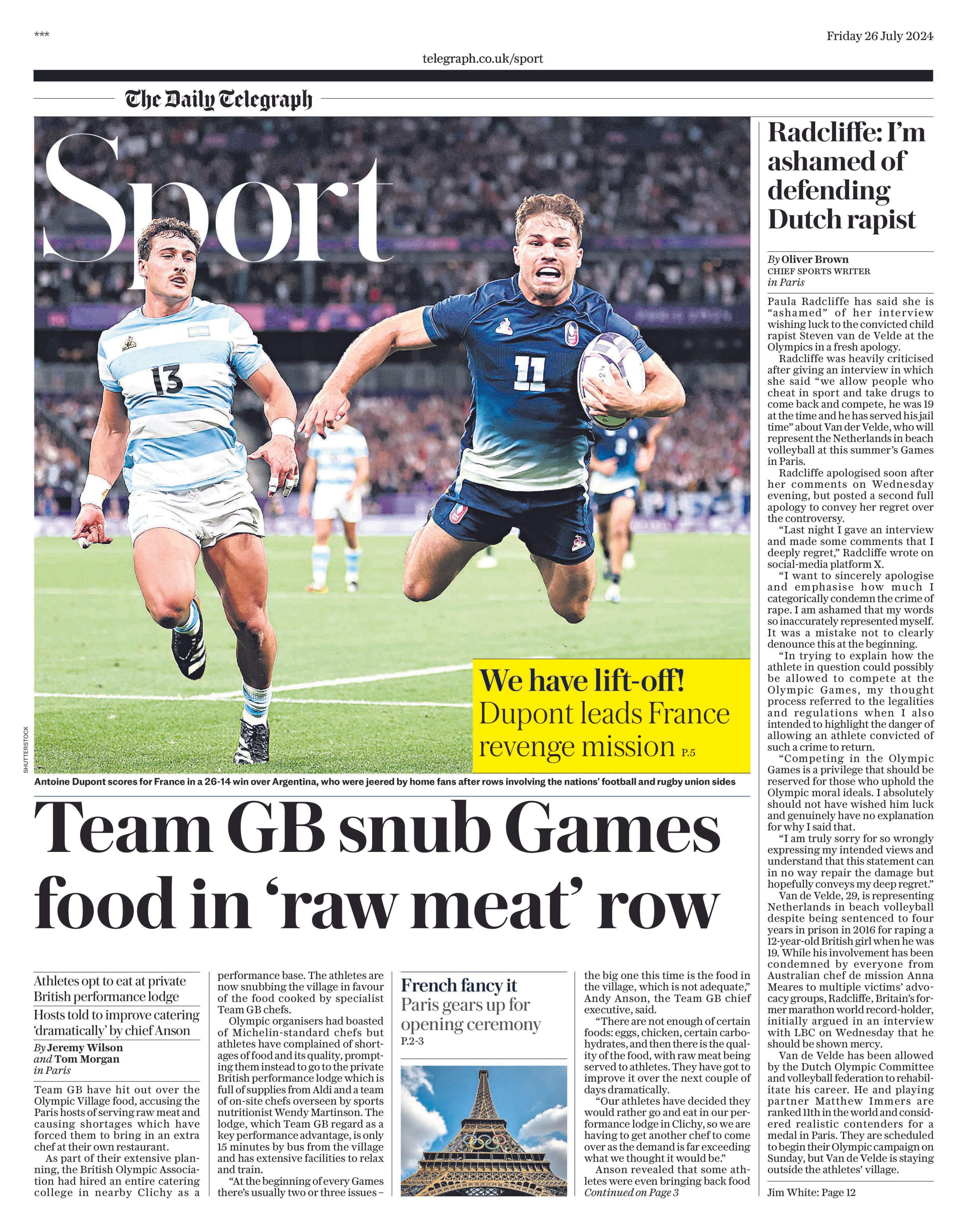 Daily Telegraph back page