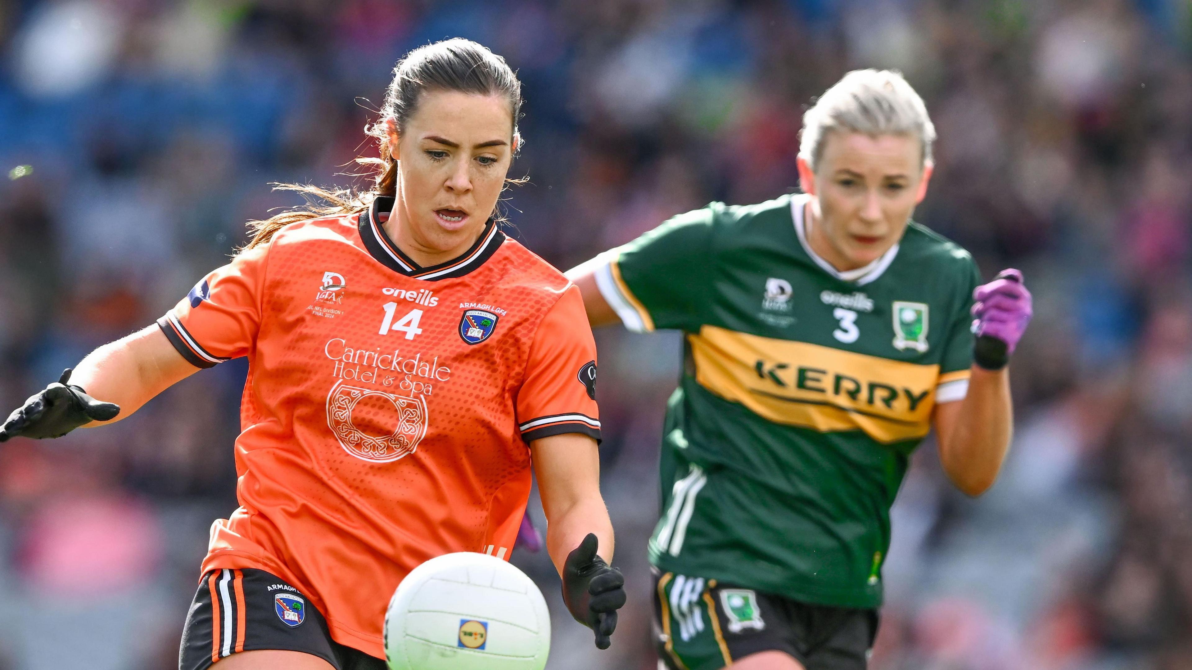 Henderson in action against Kerry at Croke Park 