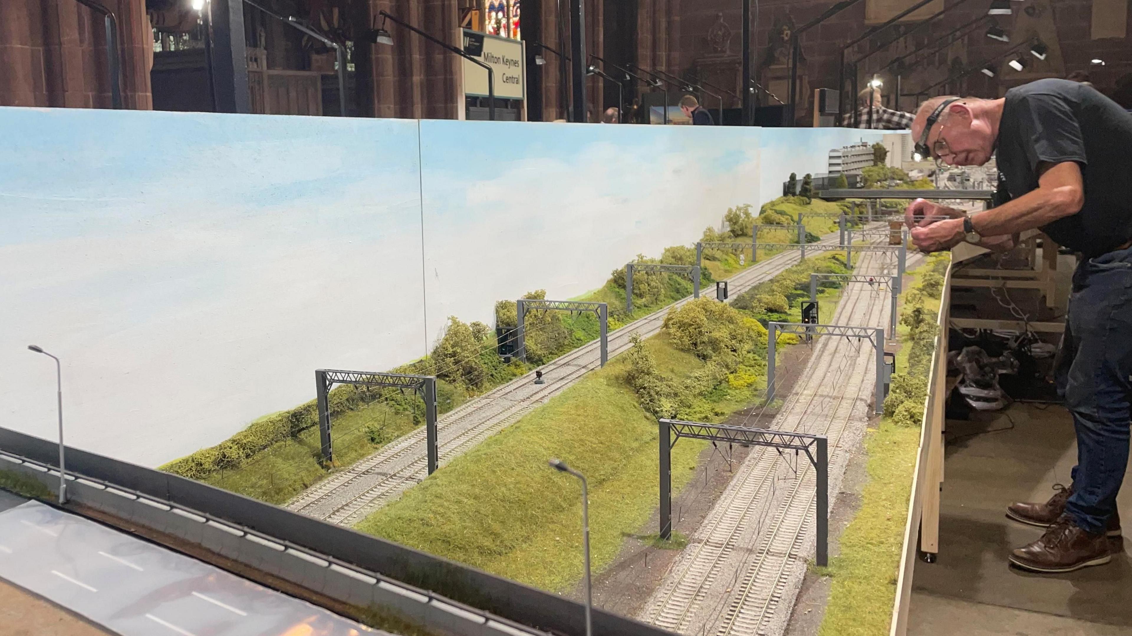 Part of the railway on display at Chester Cathedral 