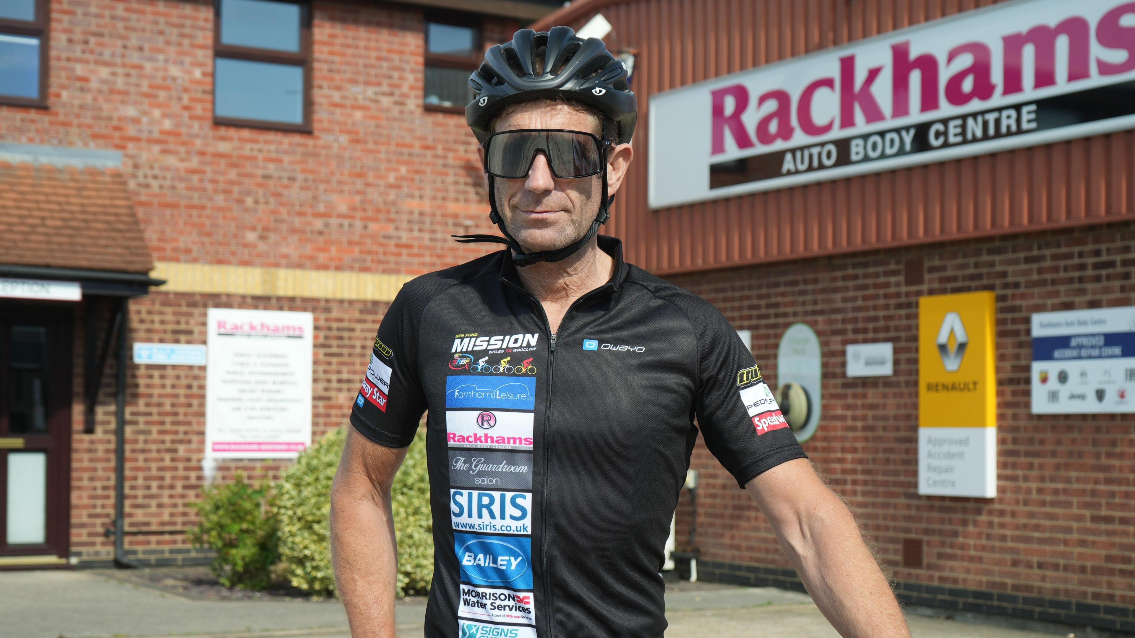 John Curtis in his cycling gear 