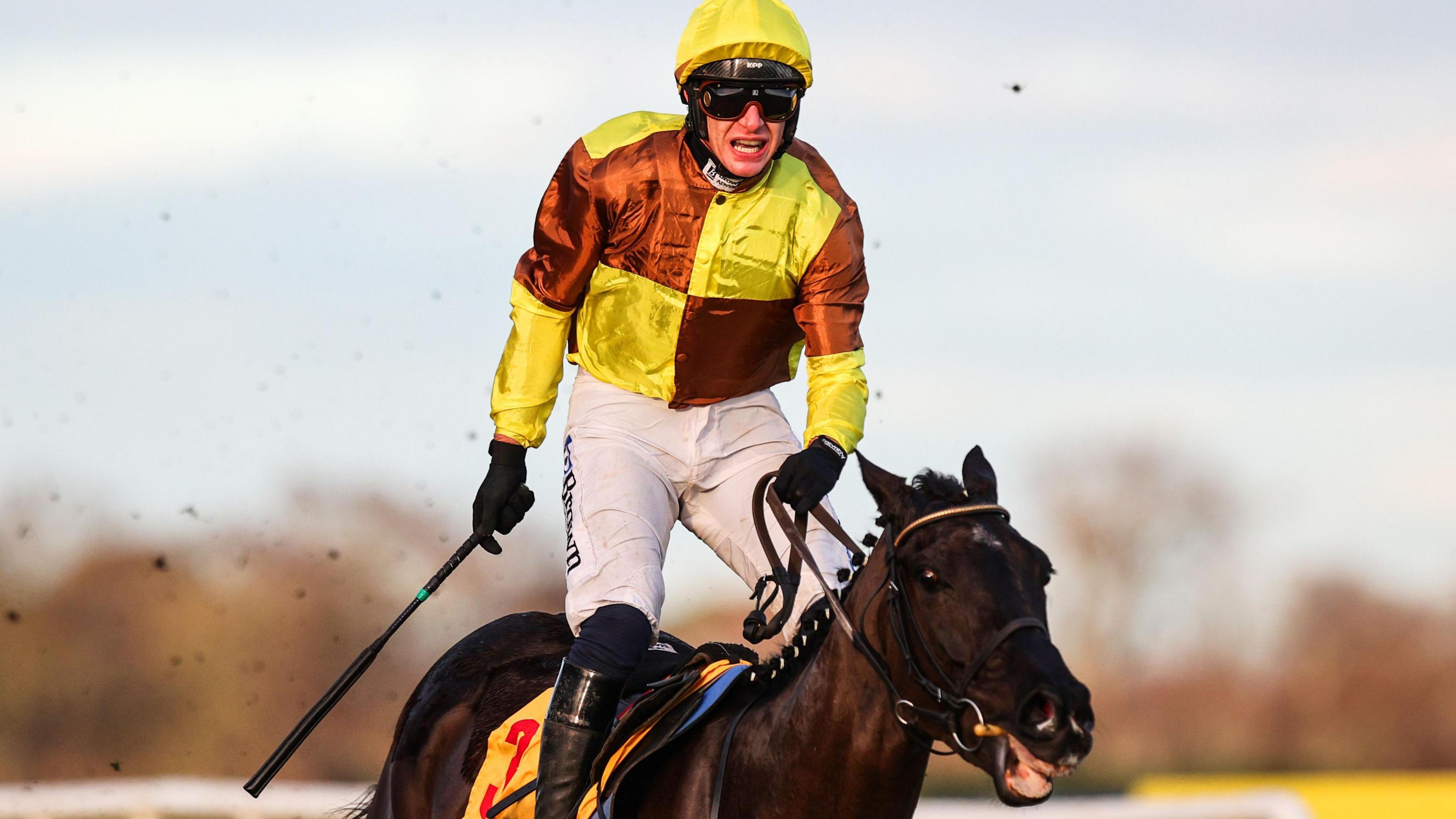 Paul Townend and Galopin Des Champs pass the winning post at Leopardstown in the Savills Hurdle