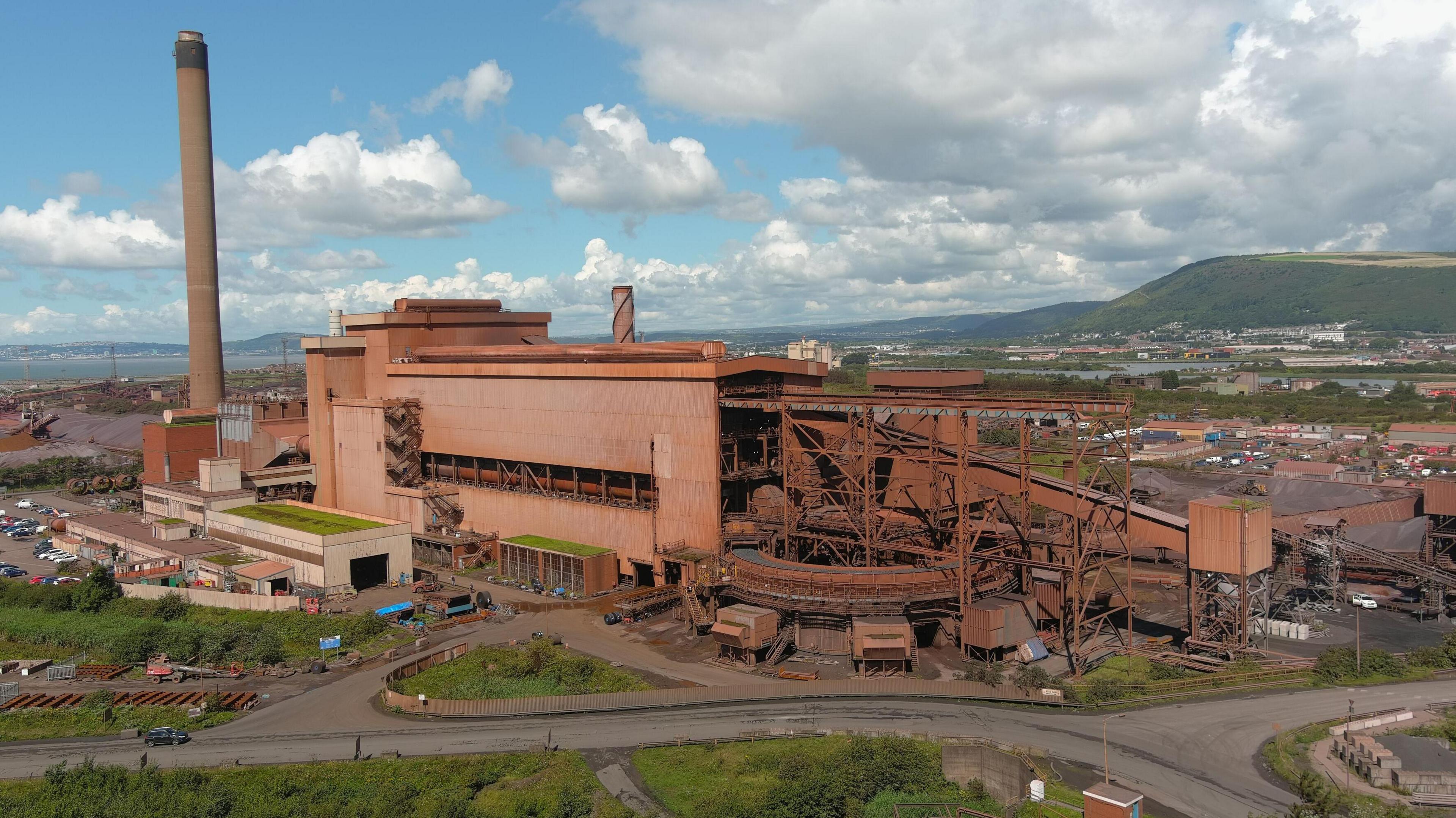 The sinter plant at Tata's Port Talbot steelworks.  