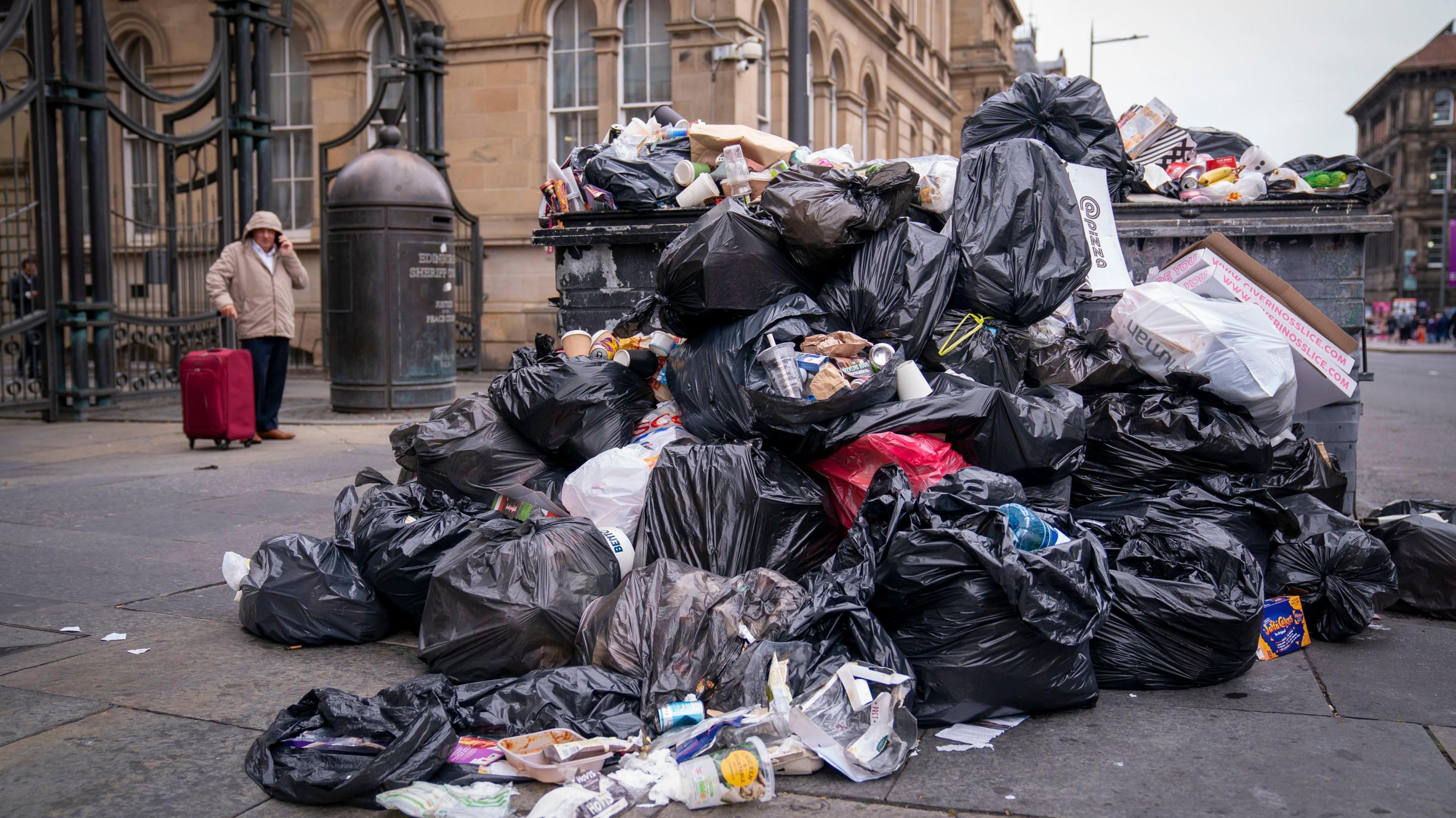 Rubbish piled up on Chambers Street