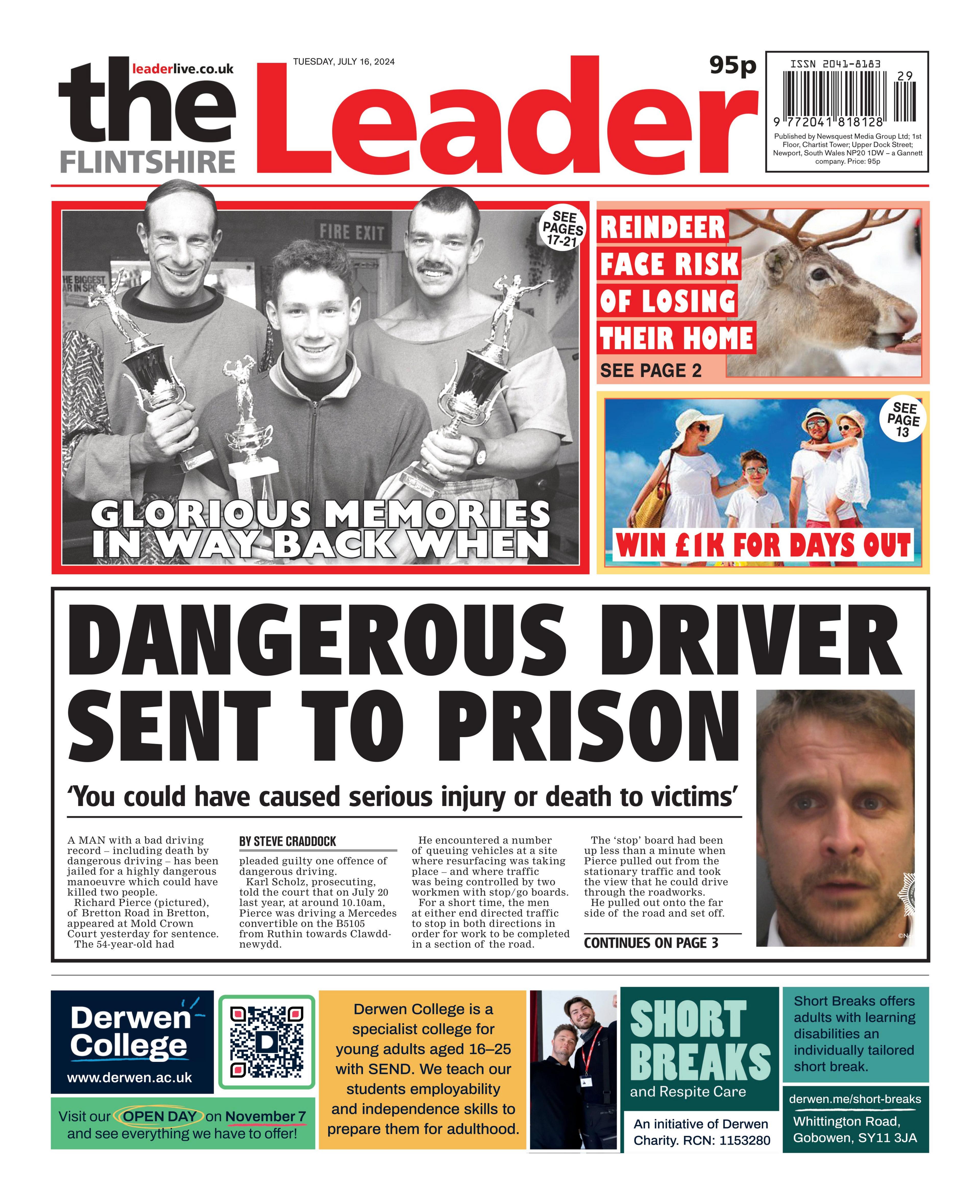 Front page of the Flintshire Leader on 11/7/204