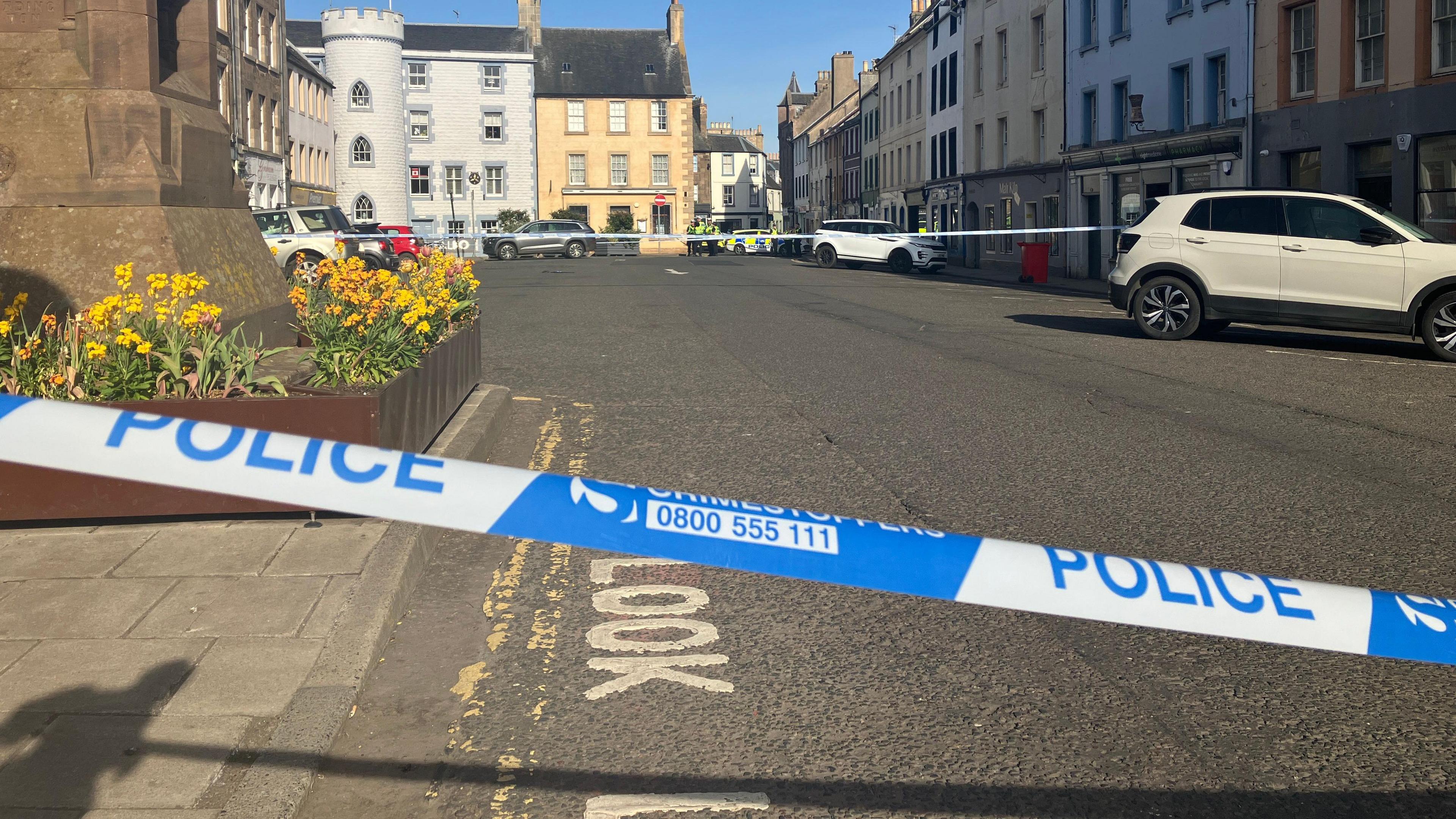 A general view of Haddington High Street after the incident on Tuesday.
