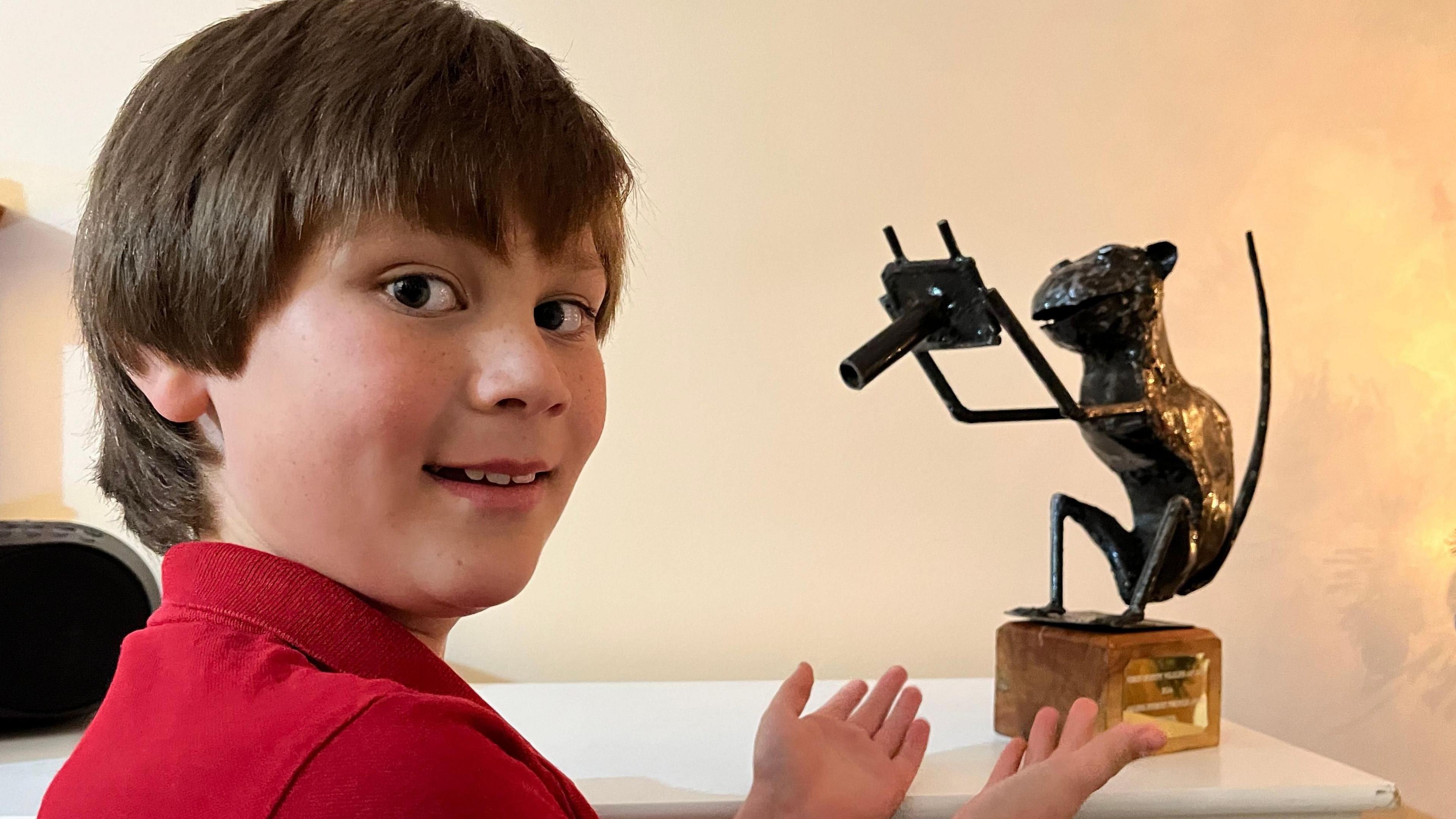 Flynn with his photography award