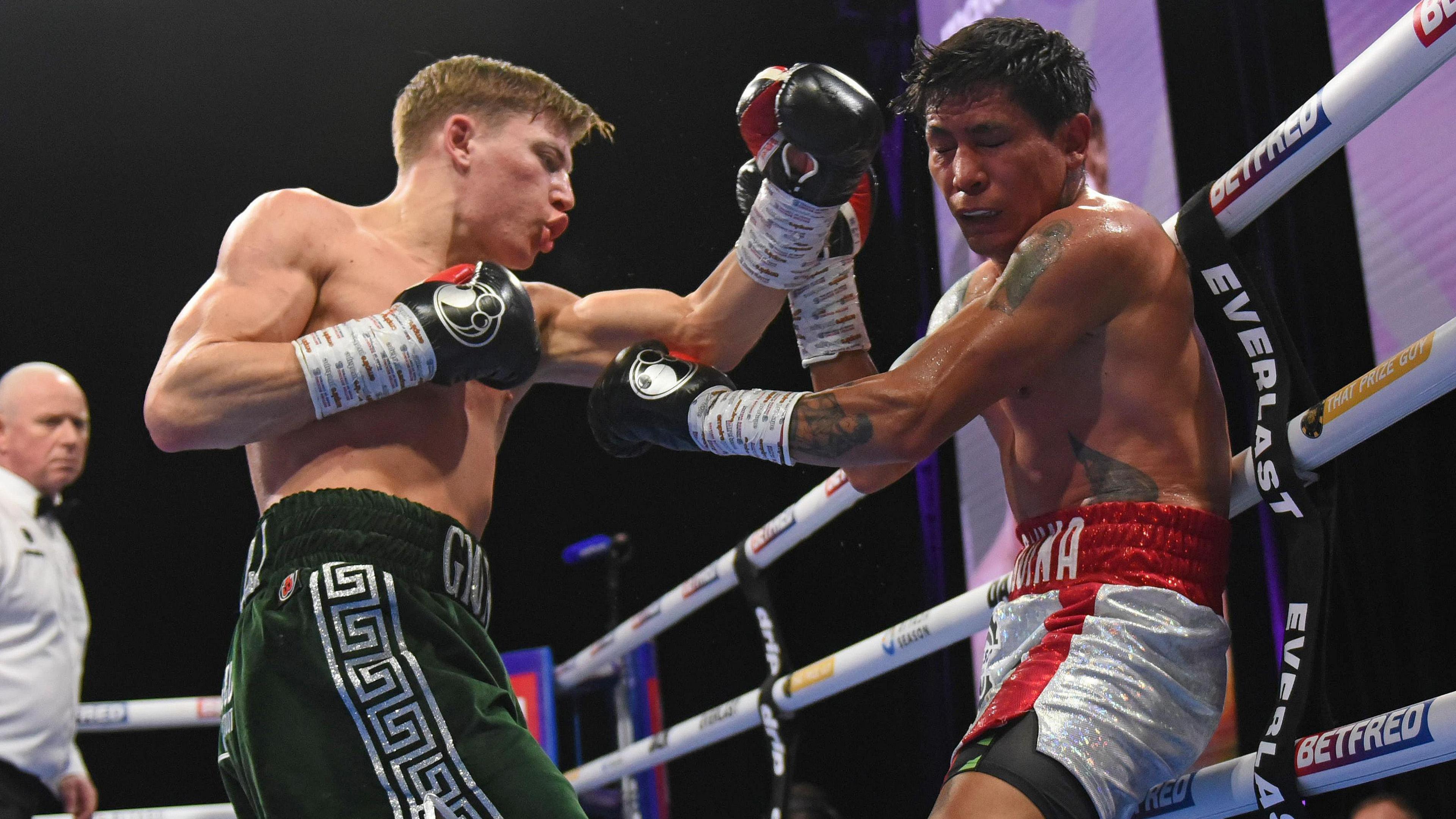 Giorgio Visioli defeats Francisco Javier Lucero during a Boxing Show at Indigo at the O2 London
