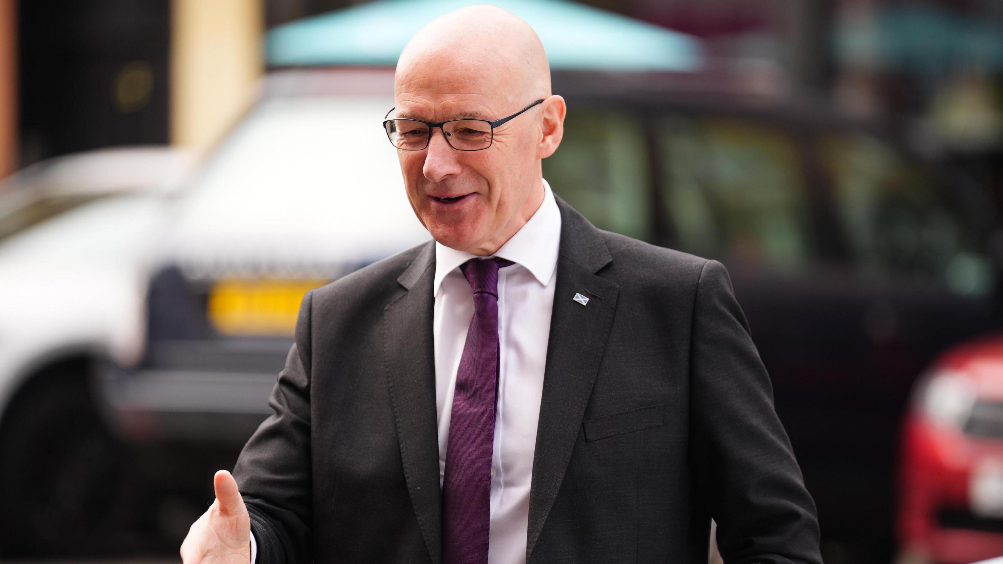 John Swinney arrives at Barrowfield Community centre