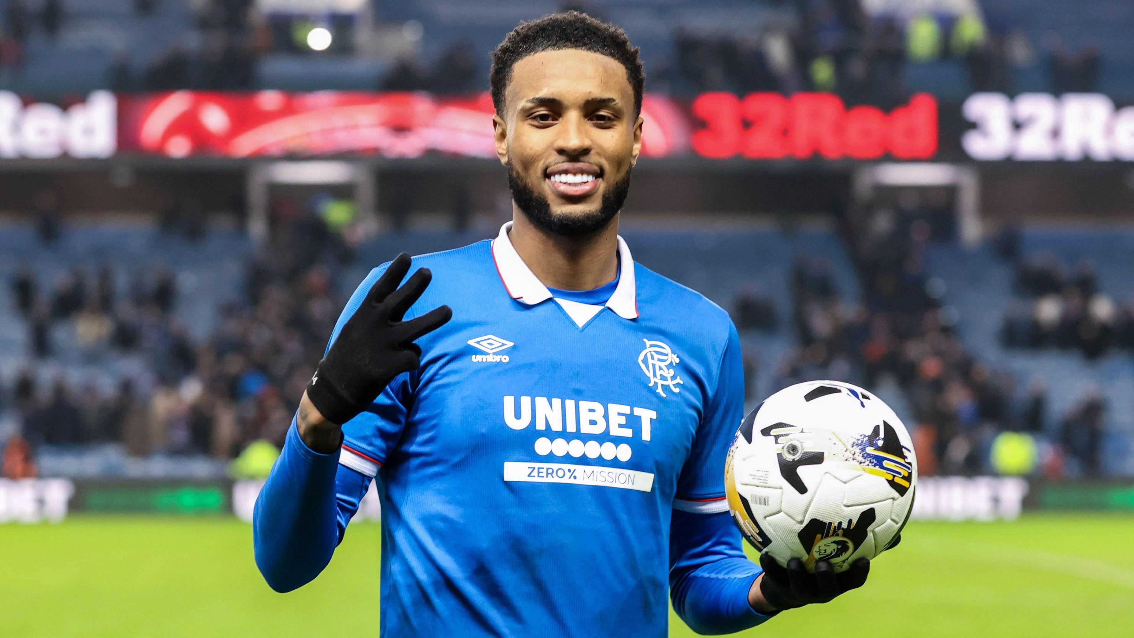 Youssef Chermiti poses with the matchday ball