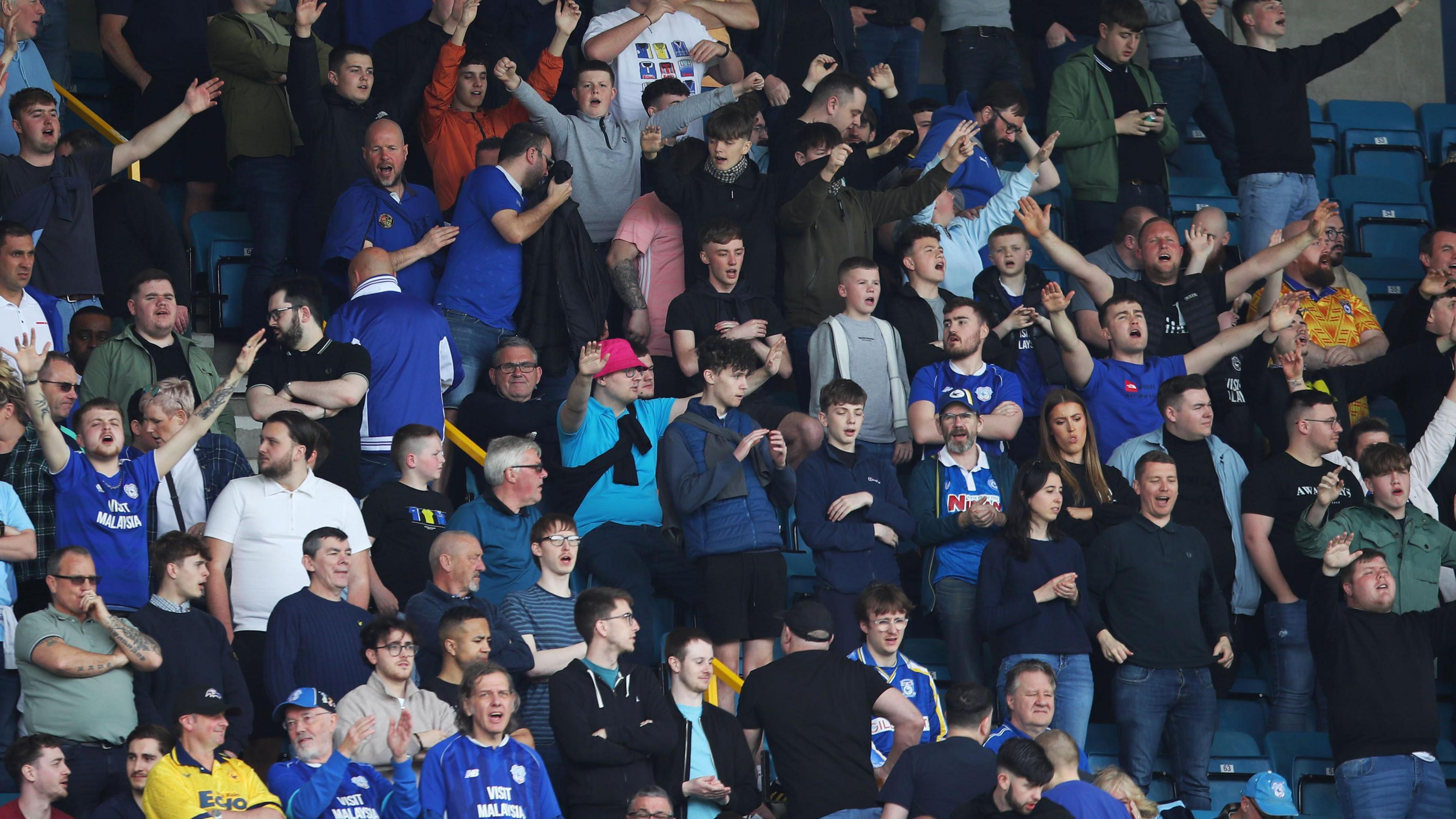 Cardiff City fans in the stand