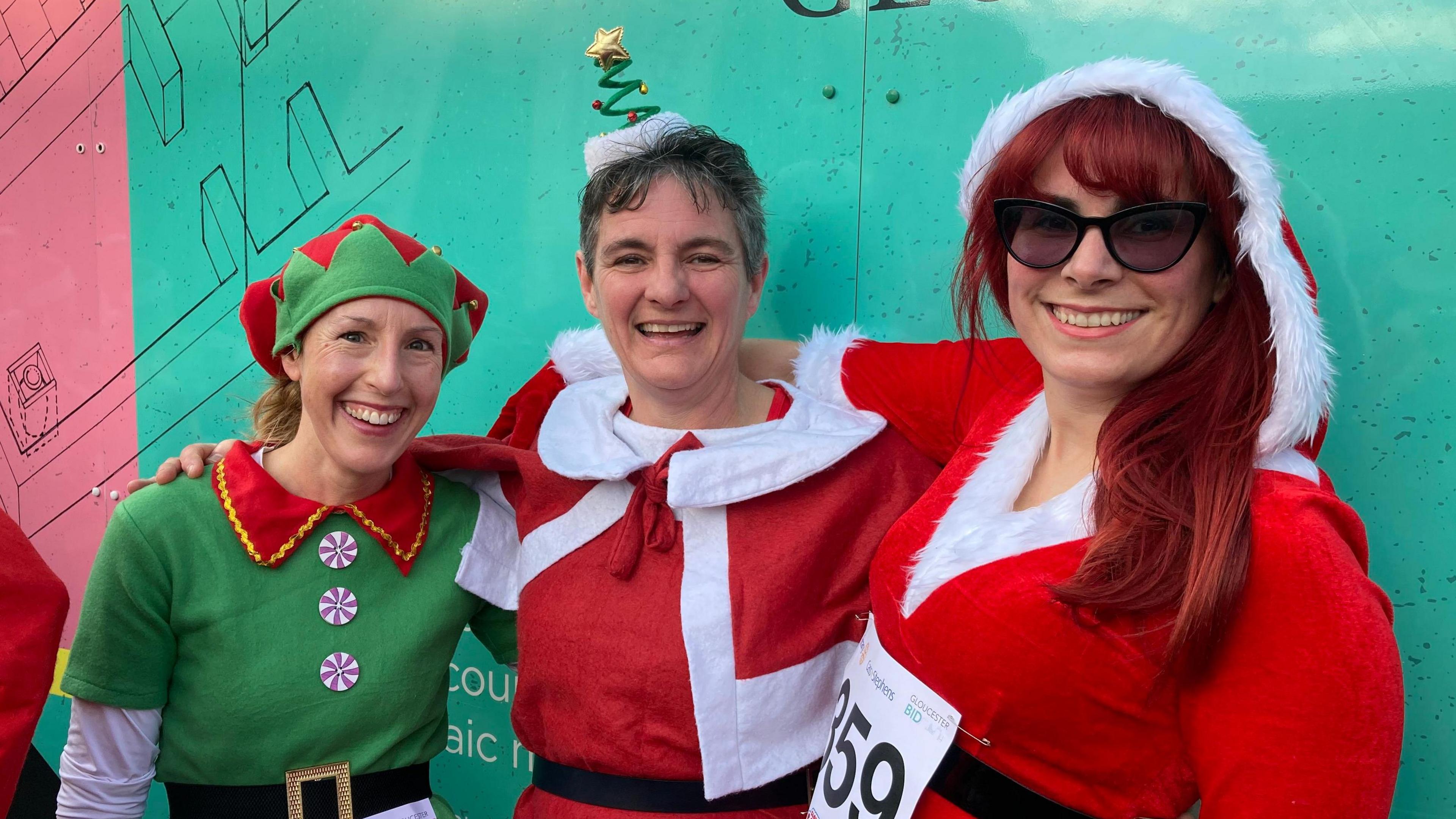 Lady Runners of Tewkesbury in festive clothes