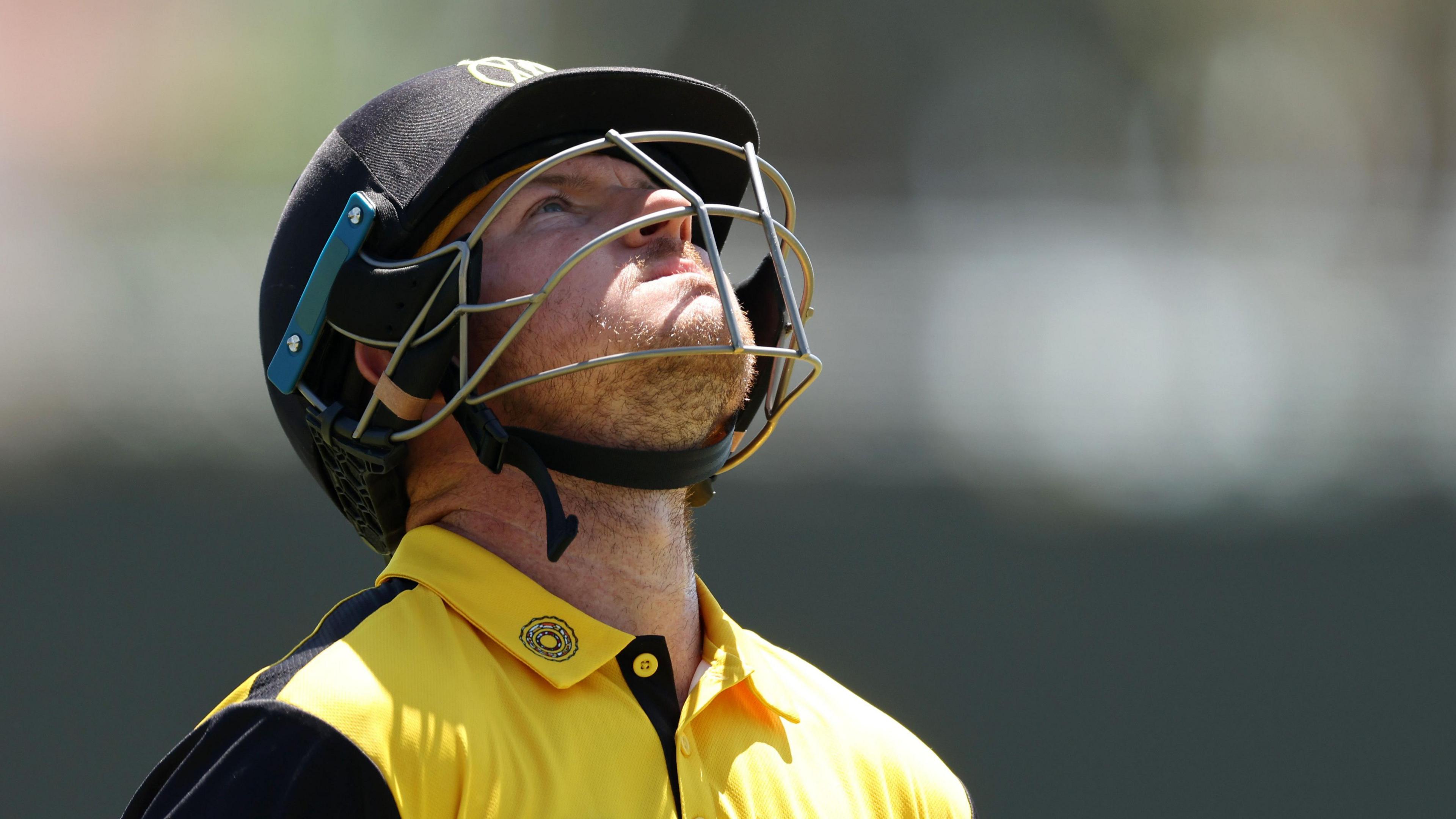 Western Australia batter D'Arcy Short looks to the sky