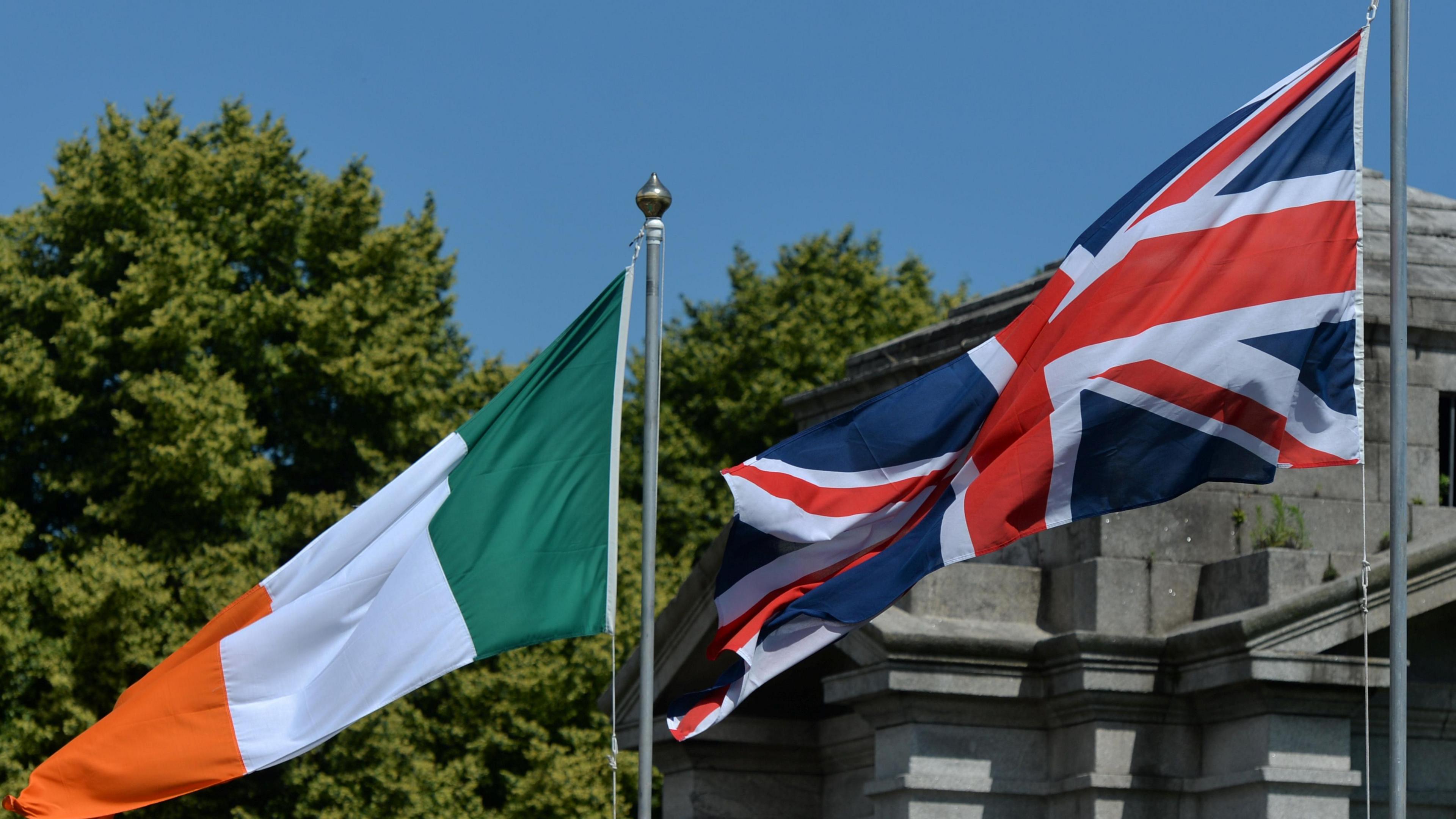 The Irish flag and the Union flag