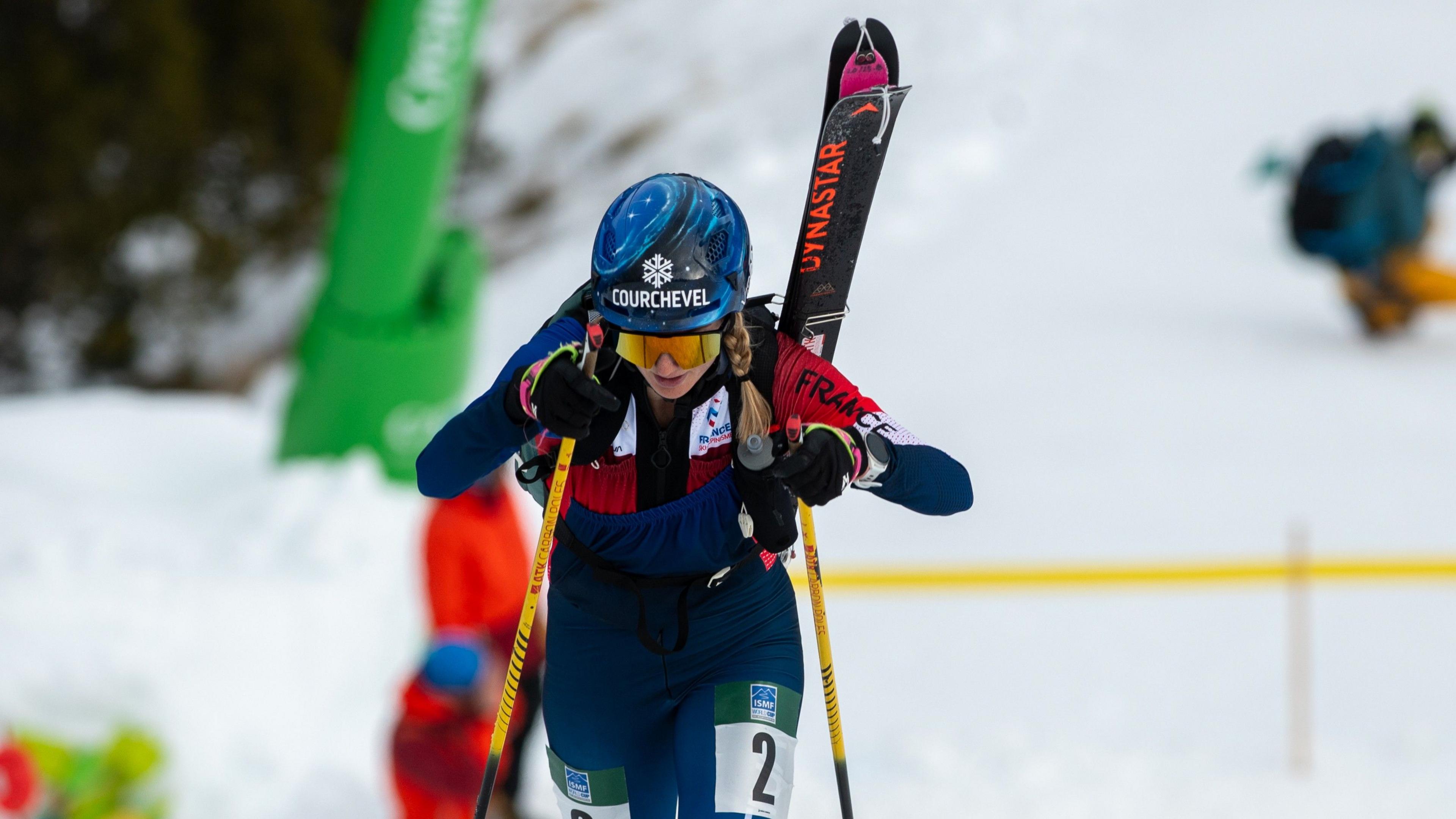 Emily Harrop of France participates in the Individual Race Women's event at the ISMF Ski Mountaineering World Cup Comapedrosa Andorra 2025 