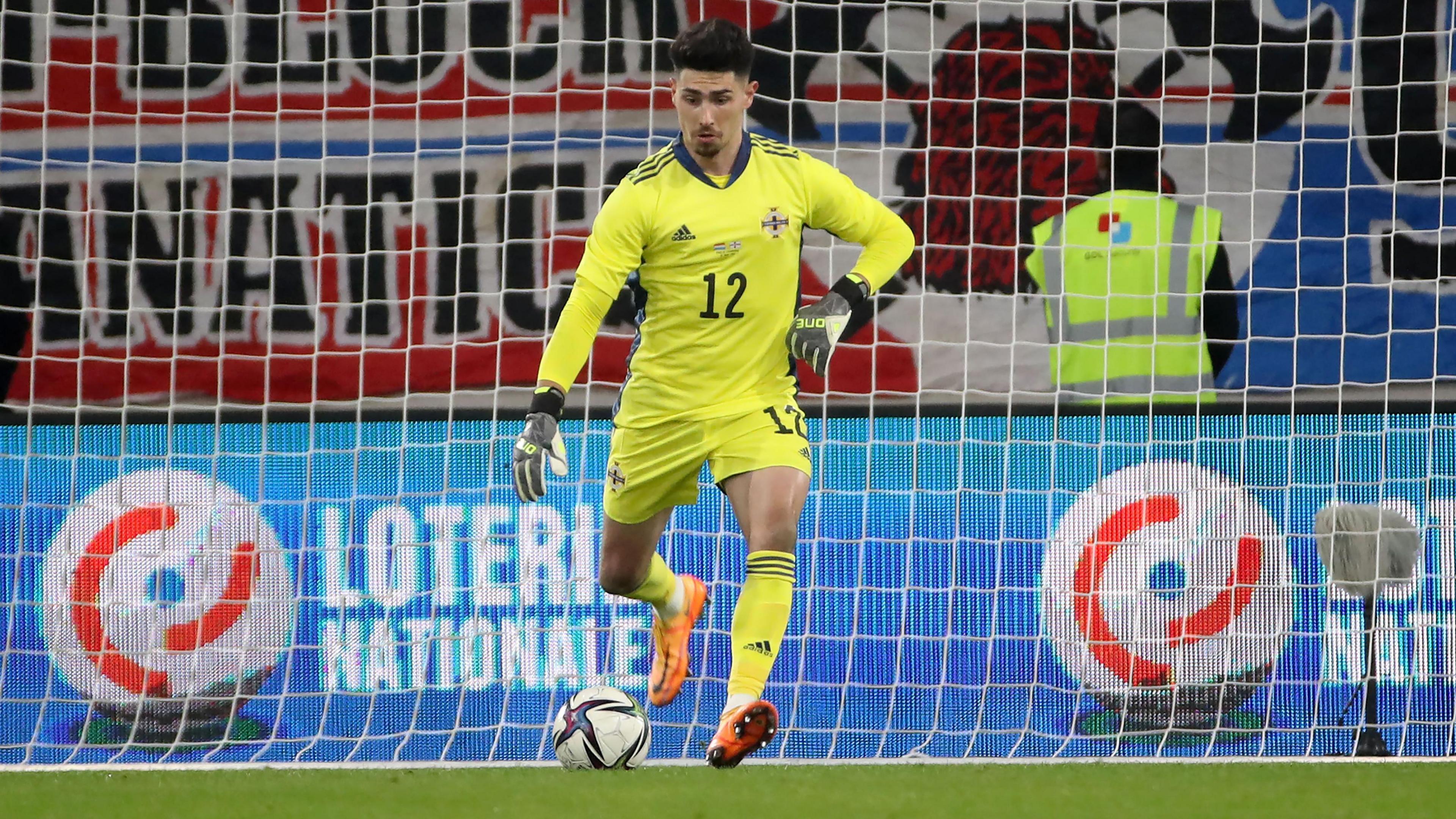 Luke Southwood takes a goal kick for Northern Ireland