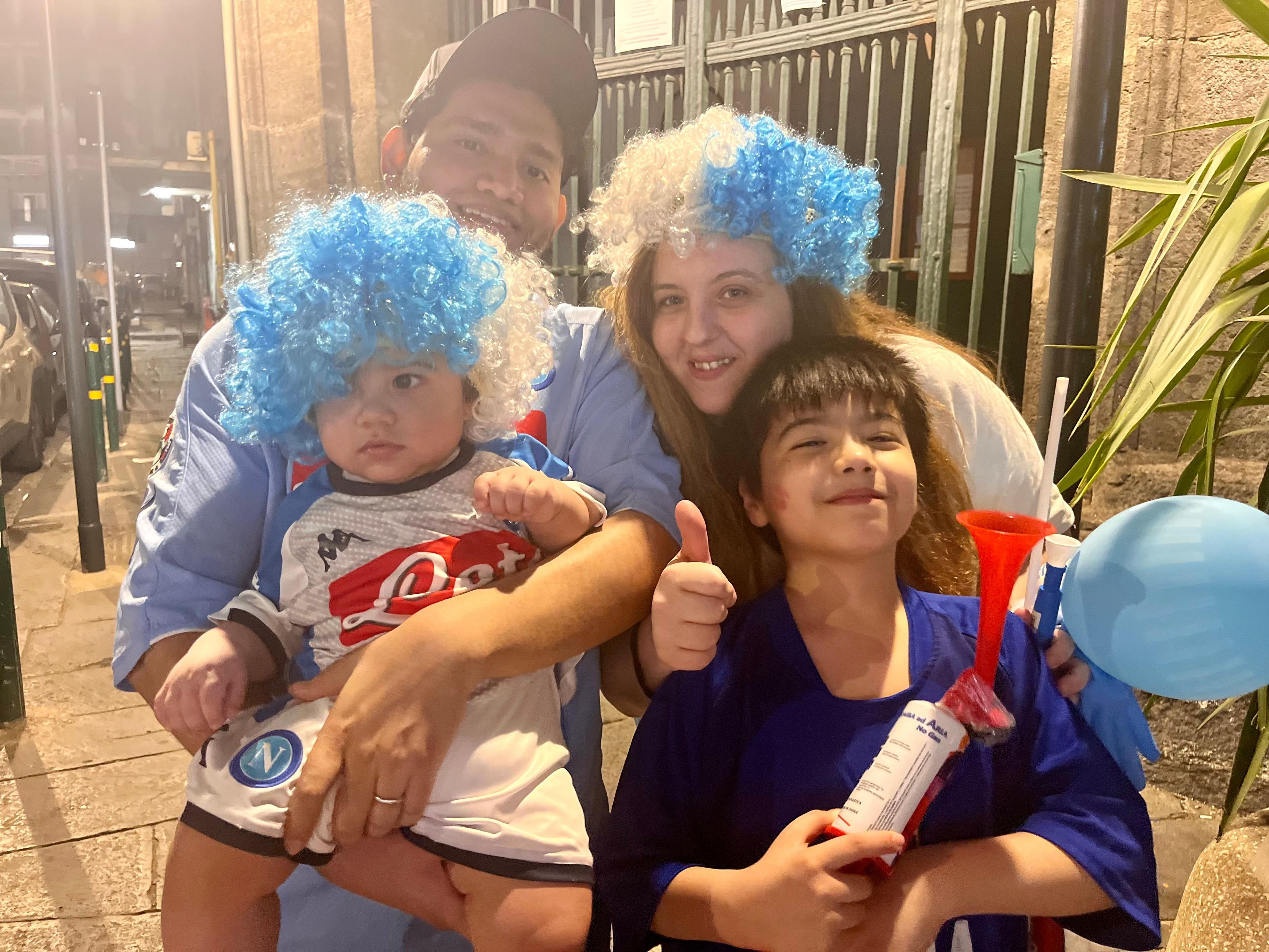 A family in Naples celebrate
