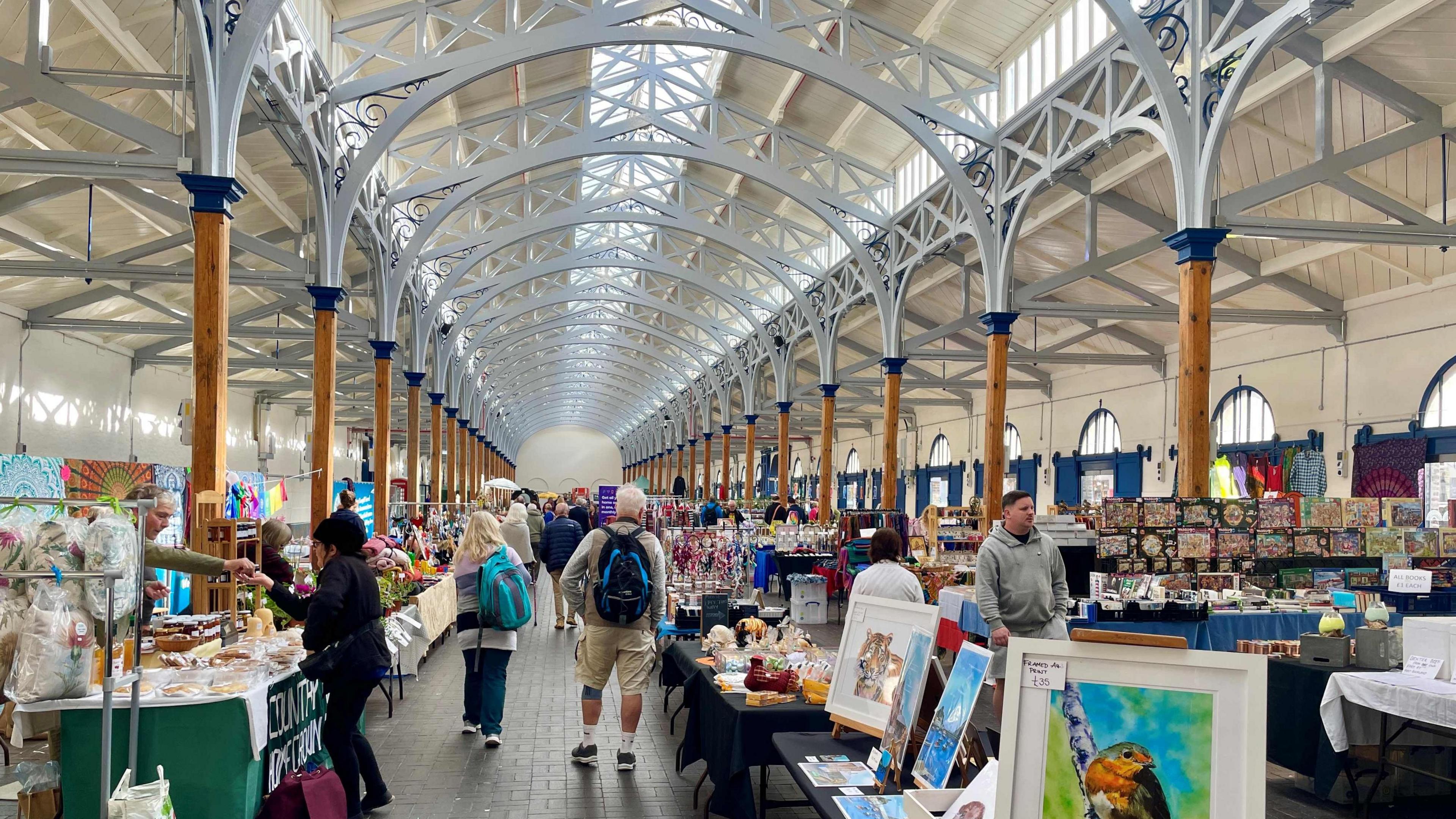 Inside of the Pannier Market in Barnstaple