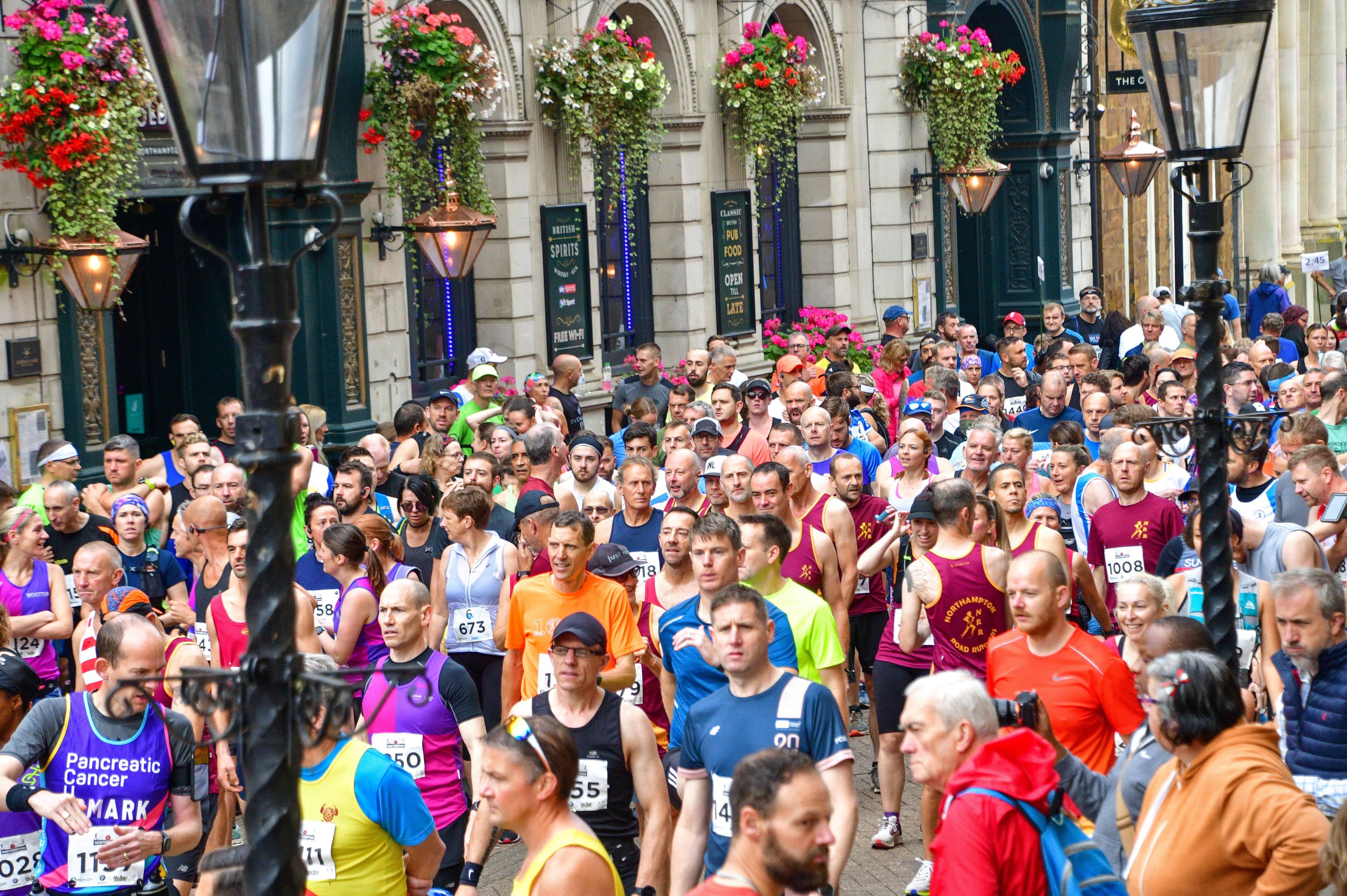 Half-marathon runners in Northampton