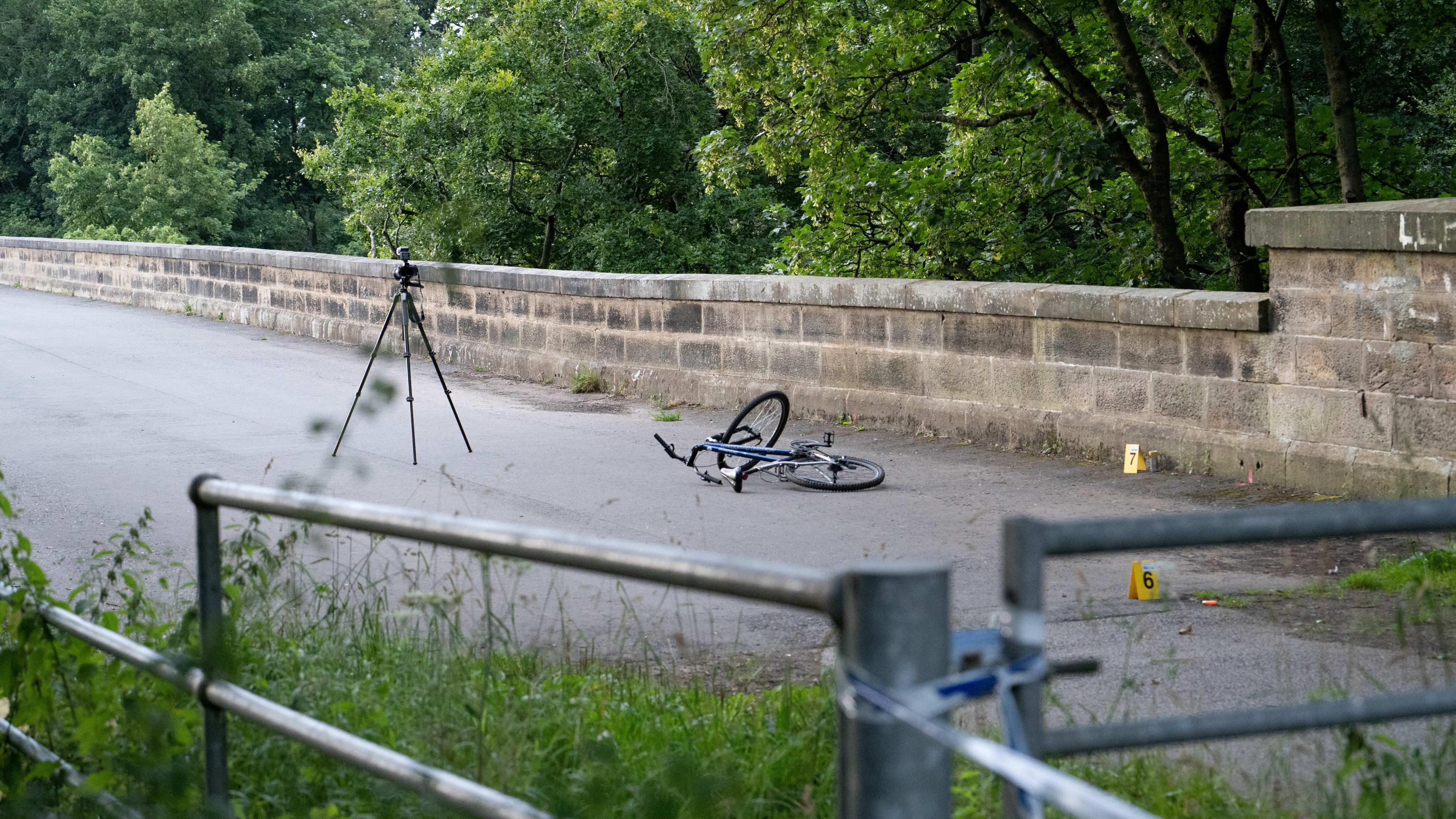 Bike next to a police camera 